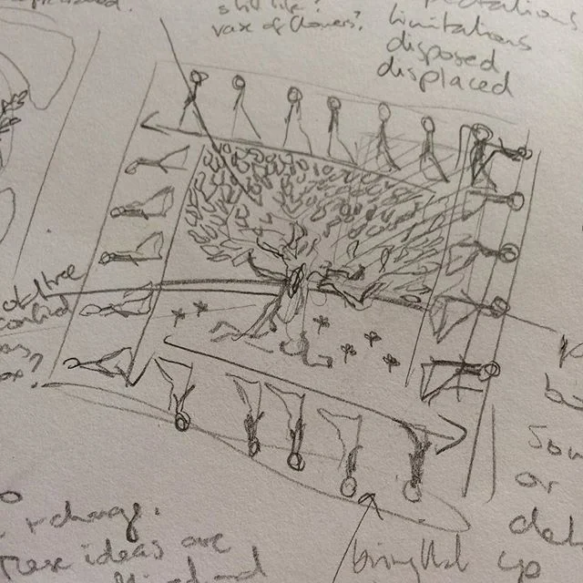 Plotting out this piece for @butlerhousekk exhibition with @blackstack_studio_kilkenny and wishing there were more hours in a day😬 ...and I said this would be simple this time... #sketch #visualdiary #linoprint #linoprintart #linoprintartist #printm