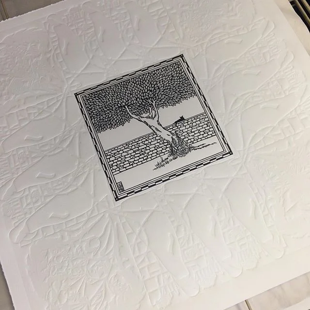 And that&rsquo;s a wrap for my @butlerhousekk Print! (Not the easiest to photograph) Come down and see it along with all the other @blackstack_studio_kilkenny prints in response to the beautiful #butlerhouse and gardens Kilkenny. Exhibition opens 10 