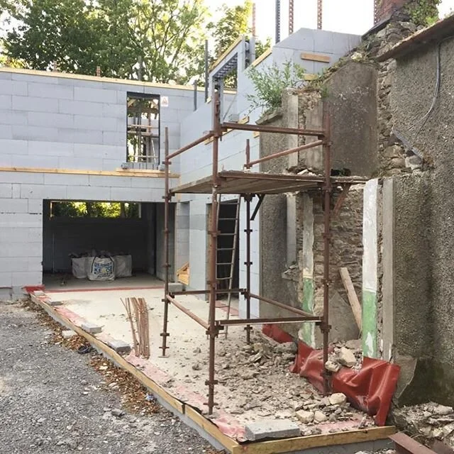 Stone steel and ICF. It looks like a great mess but it&rsquo;s progress to us. Always hard to deconstruct any part of the old house but as we were widening the ope and raising the old windows (along with major disrepair already that was evident hence