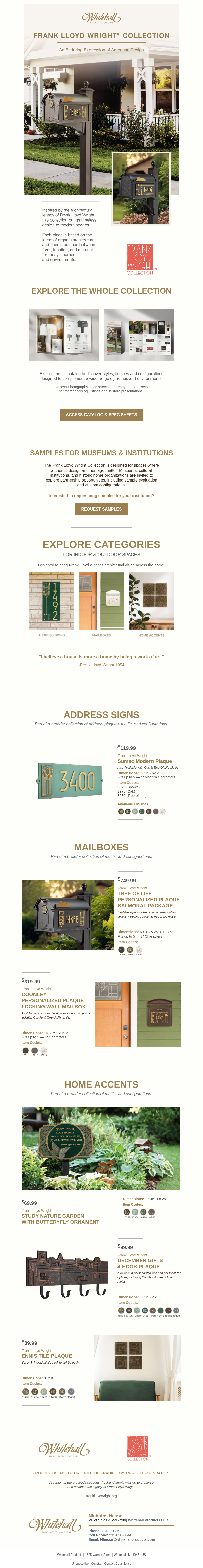 Collection Email targeted towards those wanting samples.