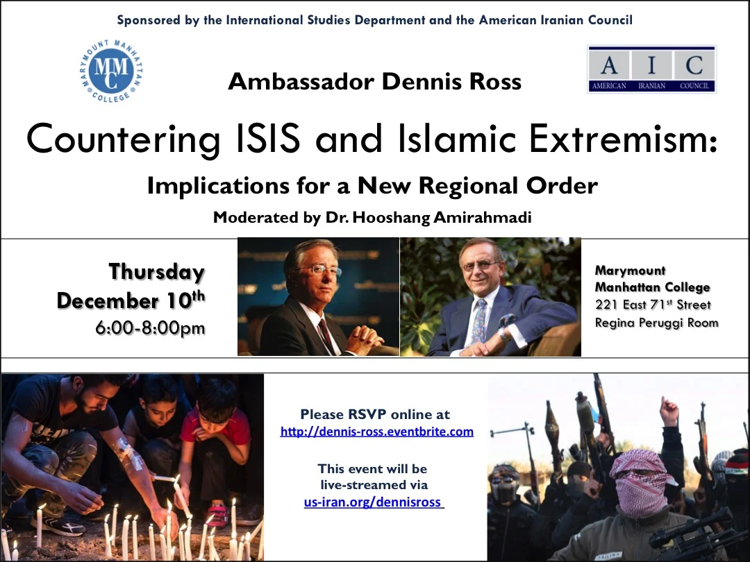 EVENT: Countering ISIS and Islamist Extremism— A Conversation with Ambassador Dennis Ross