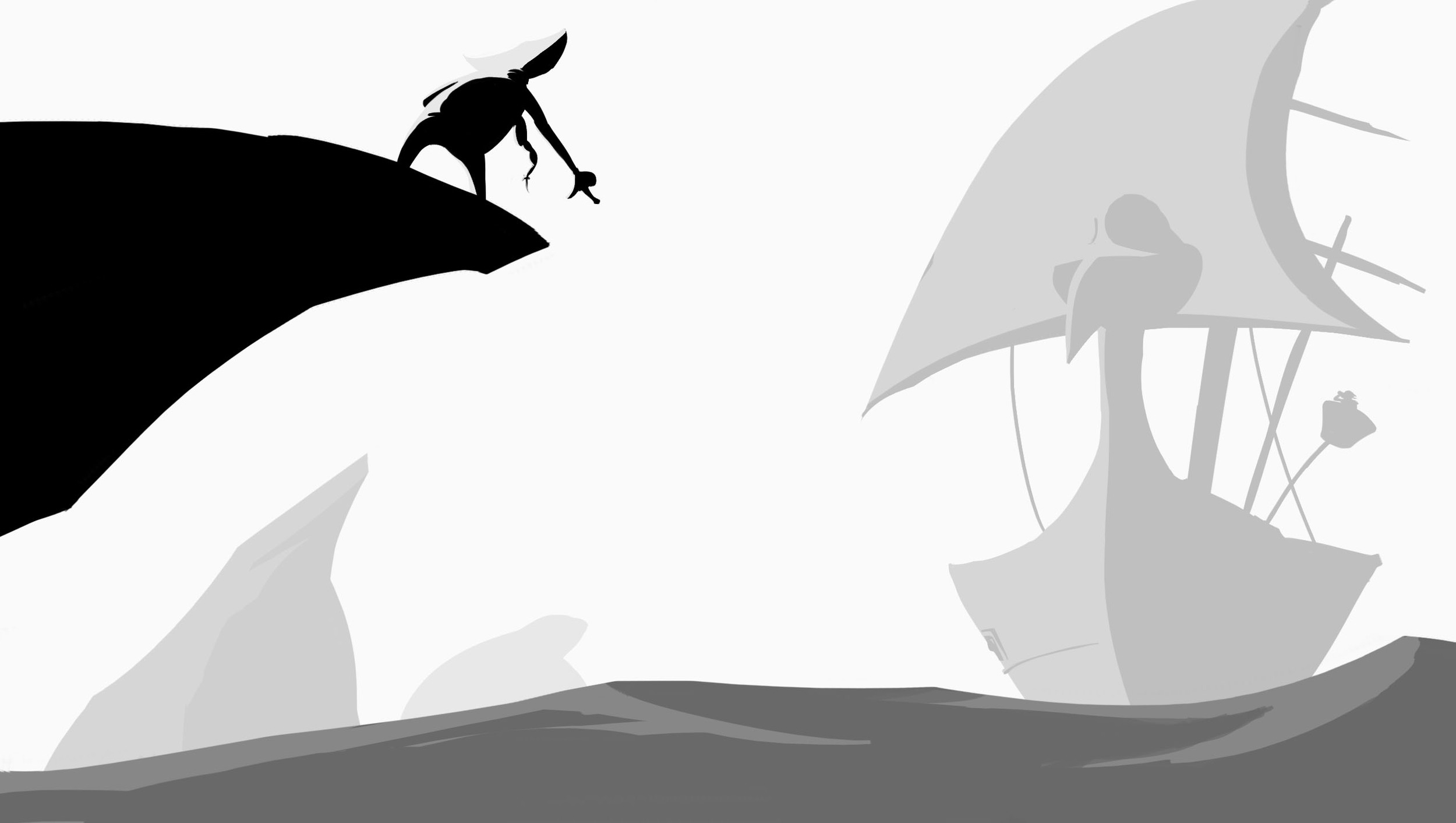 Thar a Ship! B&W process Composition