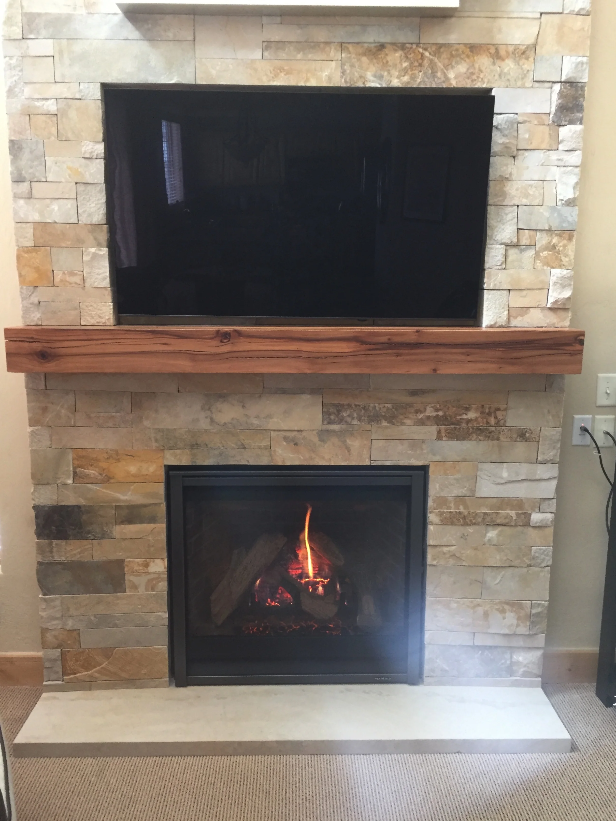 Modern Natural Stone Fireplace