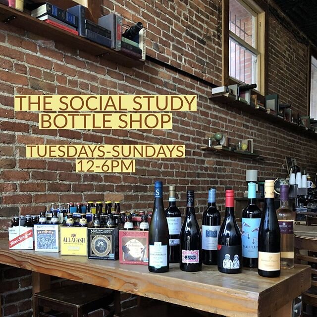 Get all of your bottled beer and wine needs @socialstudysf We are open Tuesday-Sunday from 12-6PM. #HappyHour deals 4-6PM and delicious bar bites to go all day!! Support San Francisco small business and enjoy a socially distanced visit with us! #Fill