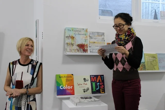 At Helene Leane's opening on Saturday 6 June, Director, Ahn Wells giving the opening speech 