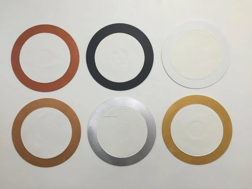 Laura Wilson Registry - copper, charcoal, white 2015 Embossed vinyl record, hand embossed and cut designs, painted canvas boards size variable