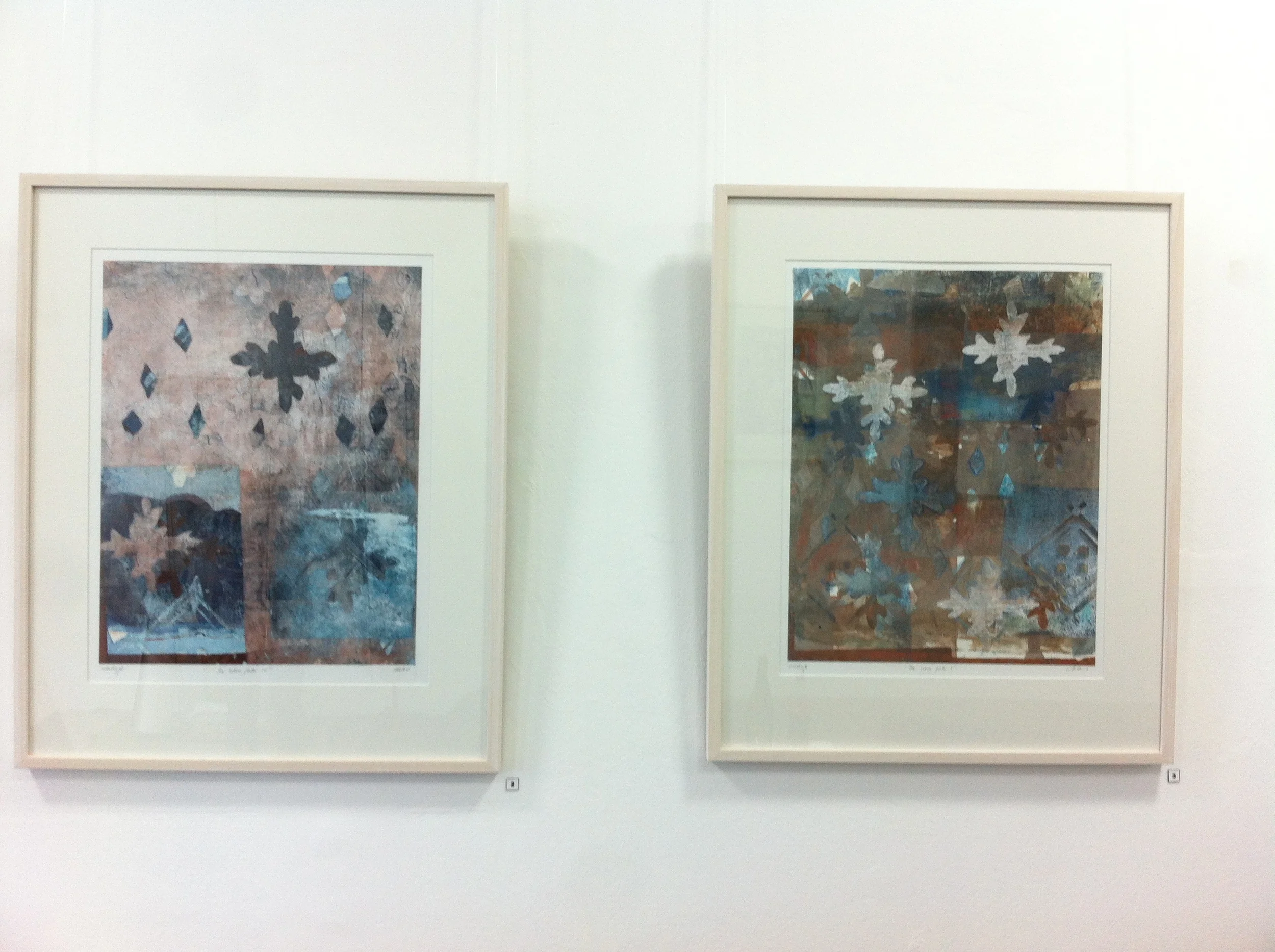 Example of gouache monotype works by Helene Leane 