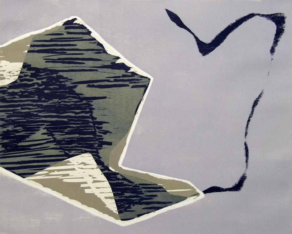 Parade #1 2015 4 colour woodcut on Hosho paper $480.00 framed 62.5 x 73cm (image 40 x 50cm) edition 1/2