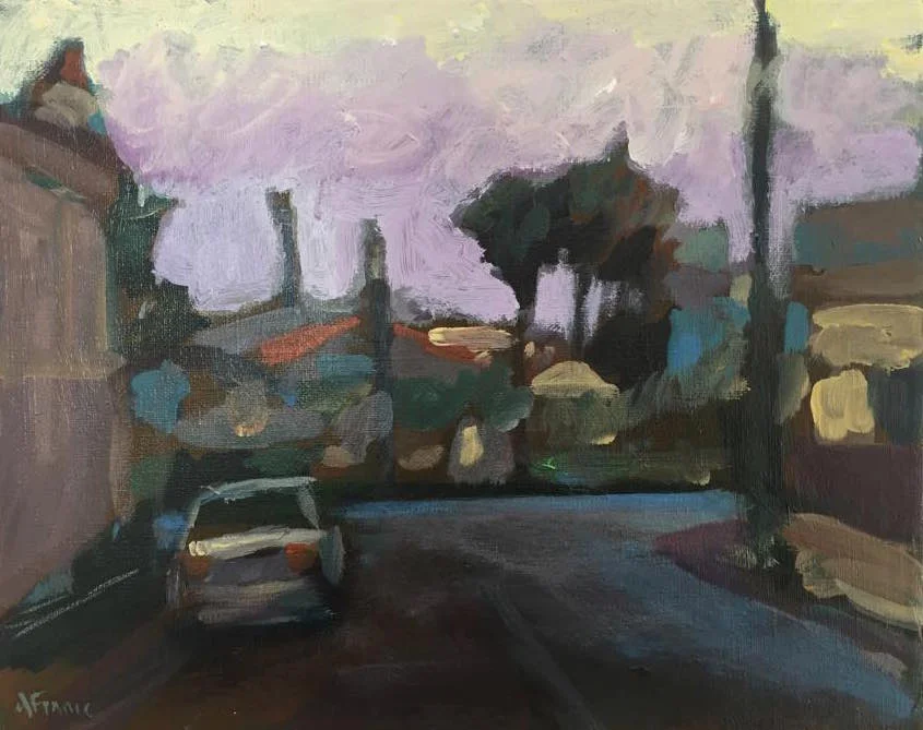 "Road to Olive Branch, Carrington" acrylic on canvas 20cm x 25cm $220.00