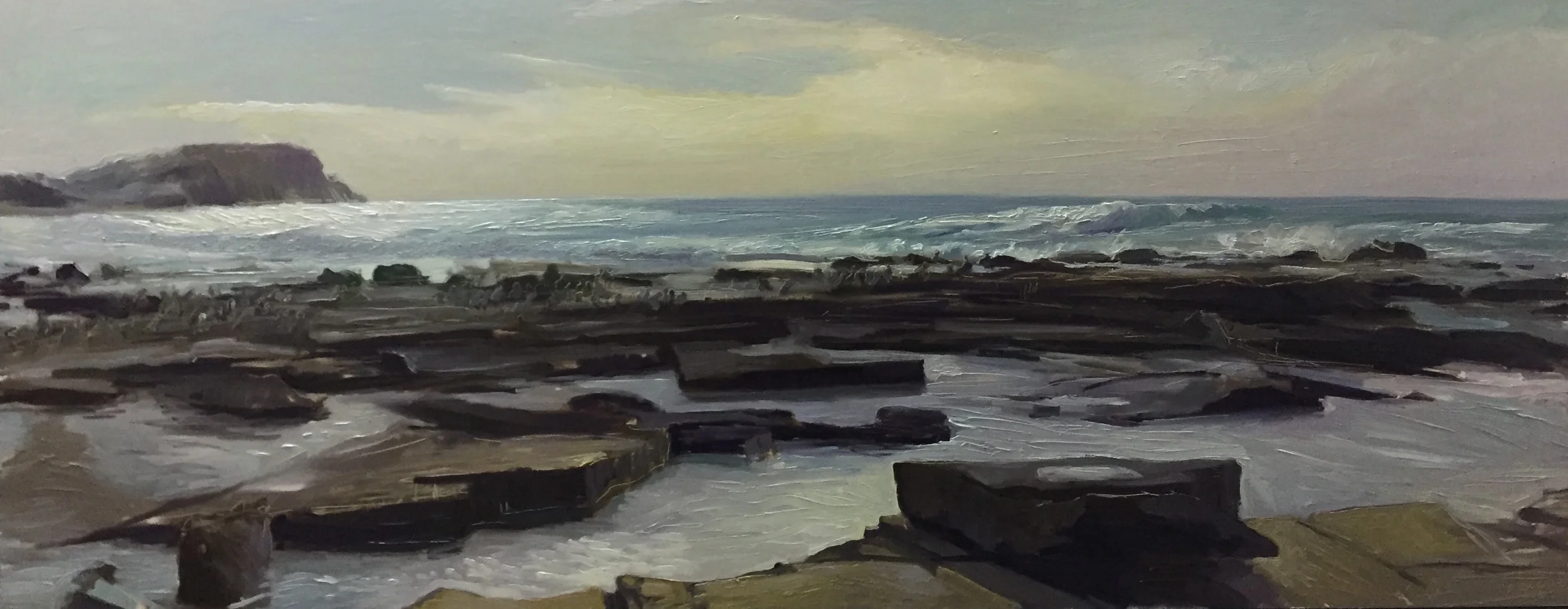 Merewether Beach 'en plein air' Tuesday 12 April 2016 SOLD