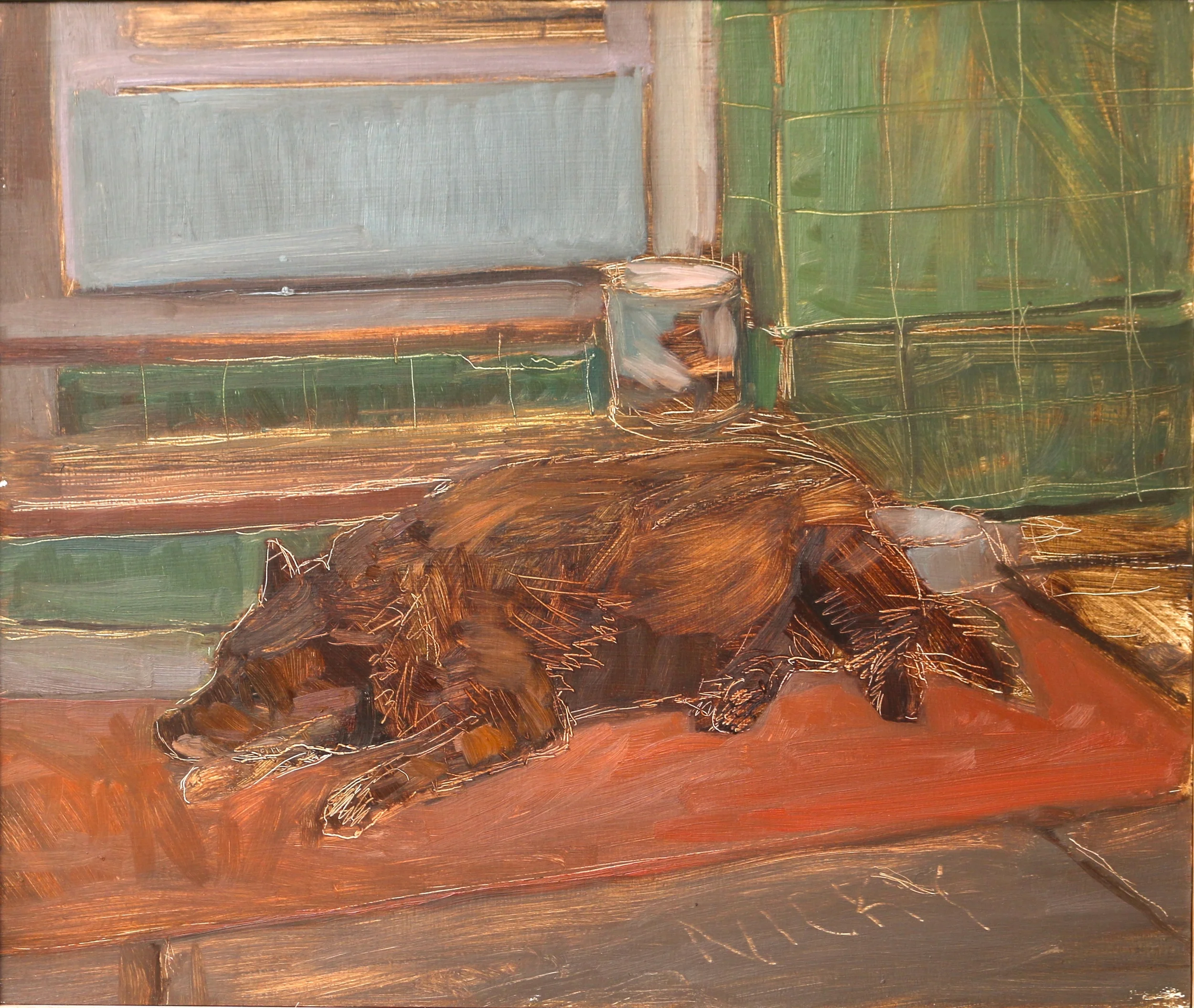 "Nicky" 2015 oil on hardboard, framed 51cm x 60cm $550.00