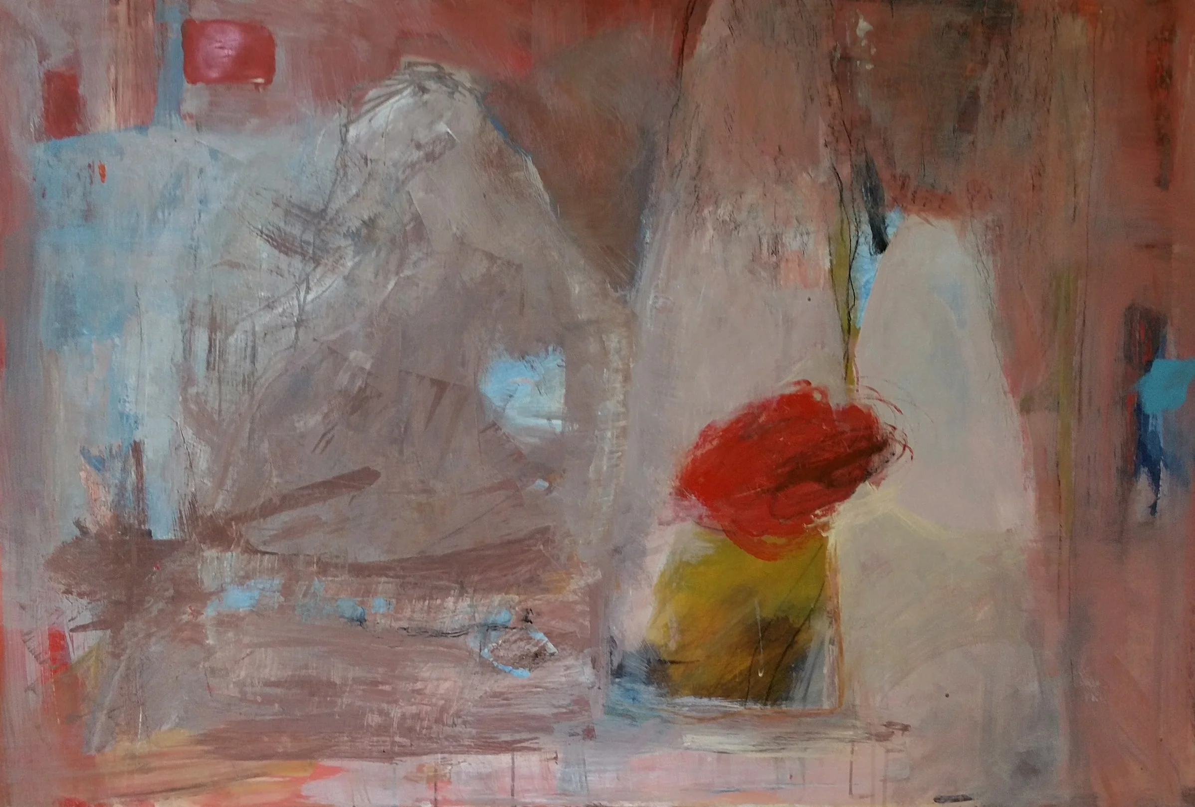 Lynette Bridge blush 2015 mixed media on board 92 x 120cm