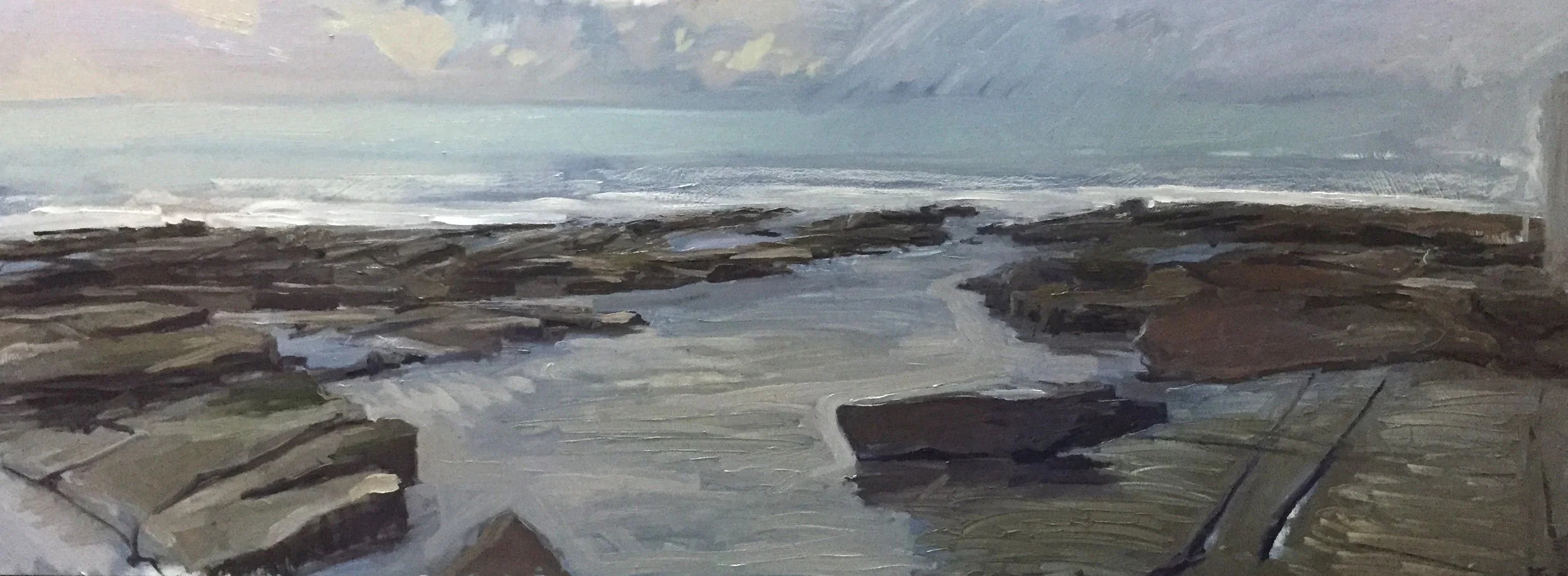 The Channel oil on board 207cm x 85cm 