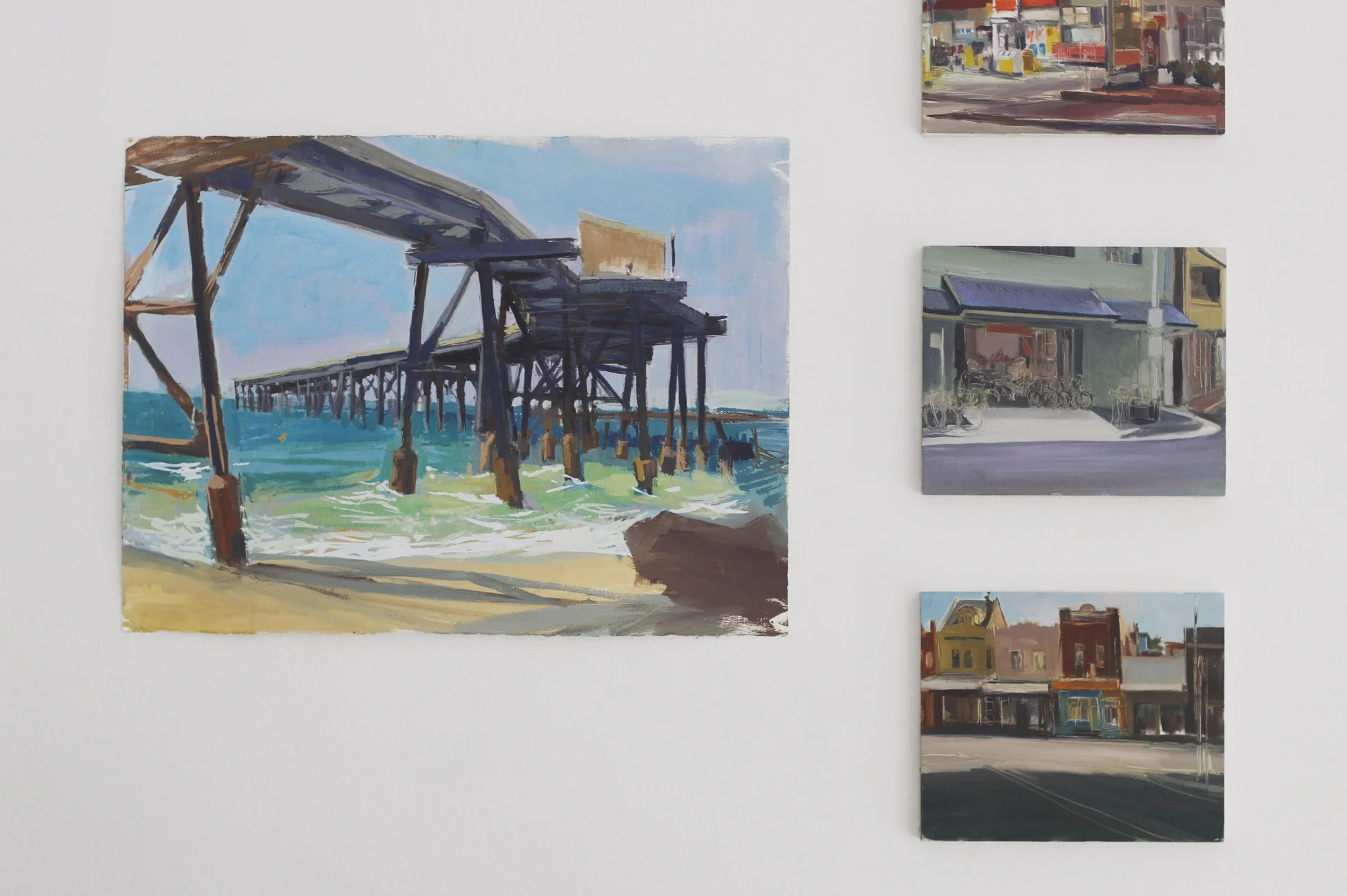 Dino Consalvo says about studio life "It's precious time, a place to experiment and get angry if something doesn't work. I'm trying to loosen up my painting and in the studio it's a constant struggle, a battle with myself."