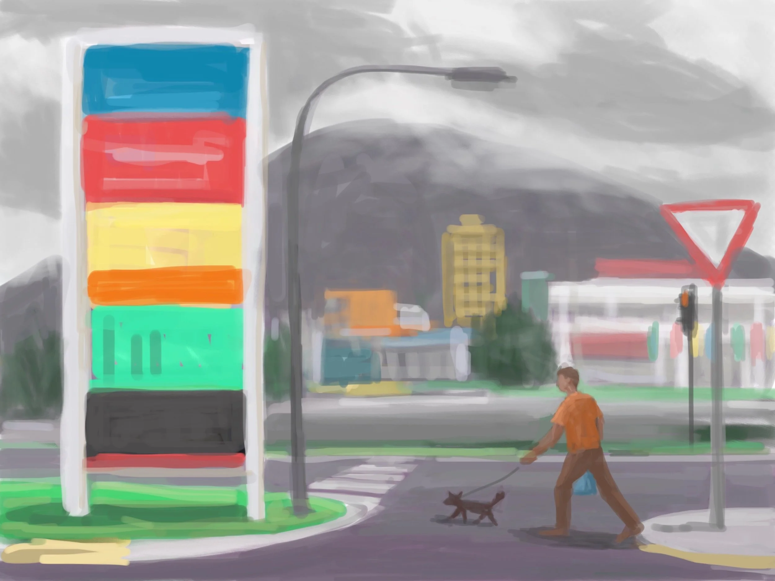 Peter Lankas Tropics walk 2017 ipad drawing, archival inkjet print, edition of 10 42 x 52cm
