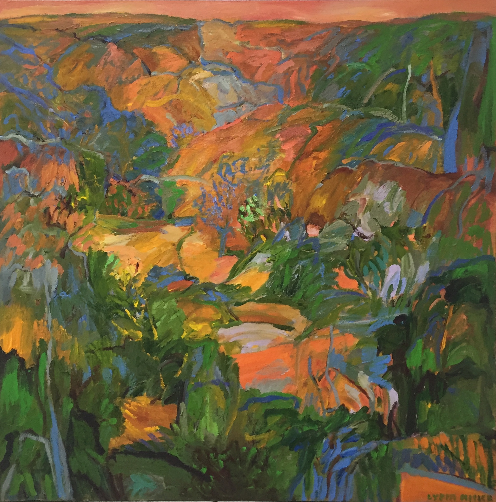 Lydia Miller Verdant oil on canvas 76 x 76cm  $900.00.JPG