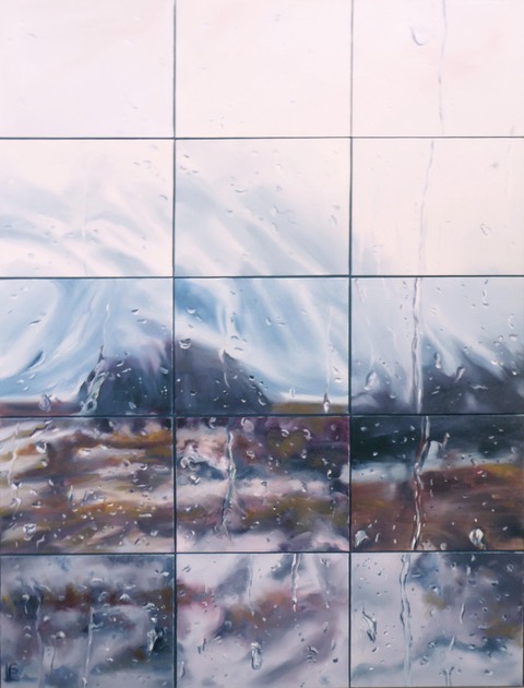 Shelagh Lummis Cold Comfort 4 2017 oil on 15 canvas boards 105 x 80cm framed $1200.00