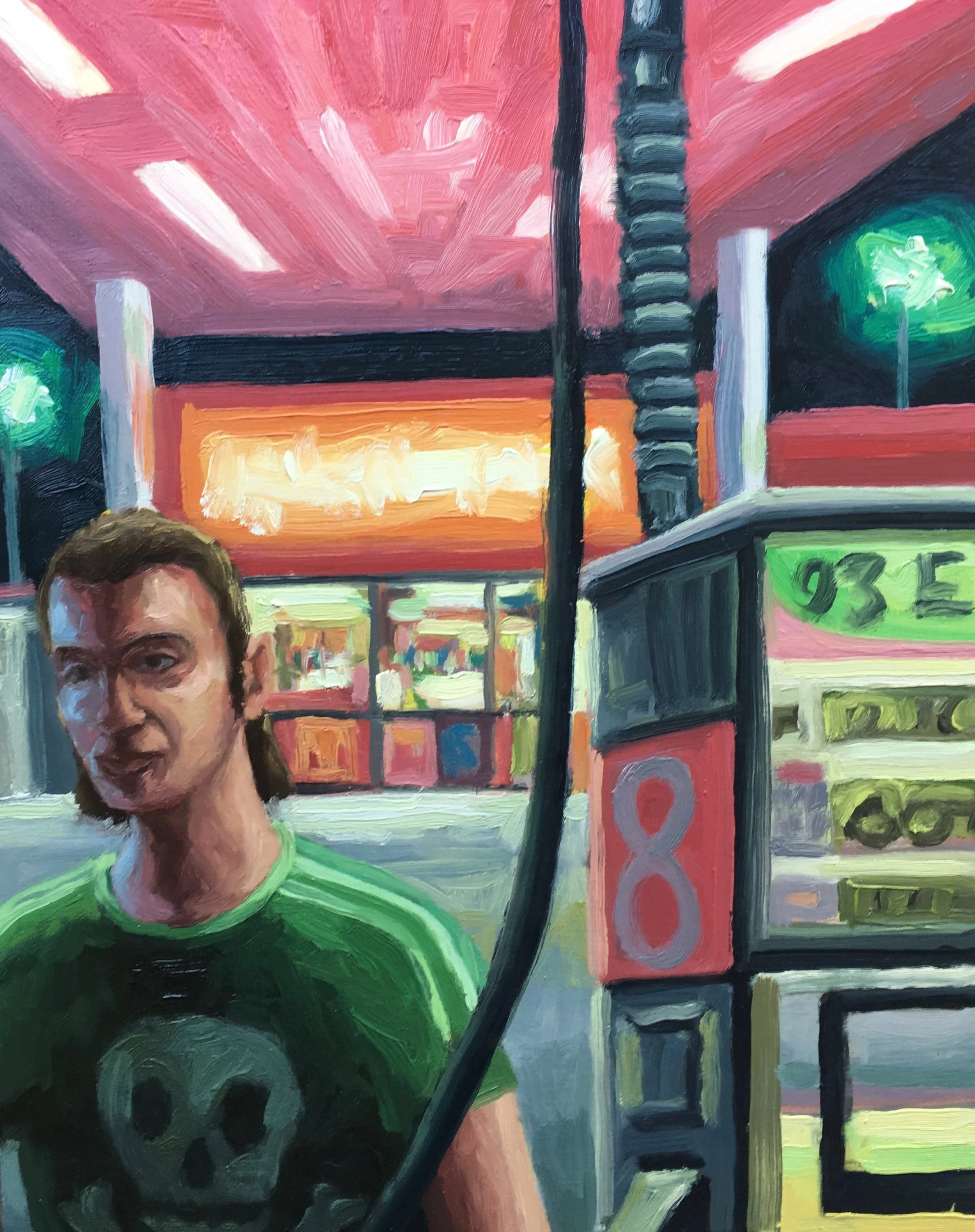 Peter Lankas Servo dreaming 2018 oil on board 50 x 40cm $750.00