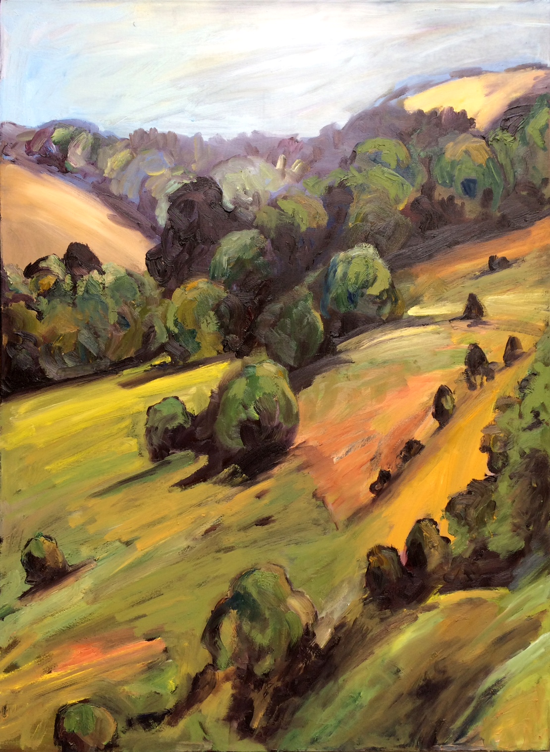 Sally Reynolds As the Crow Flies - Hinterland Series 2018 beeswax and oil on canvas 80x90cm $950.00