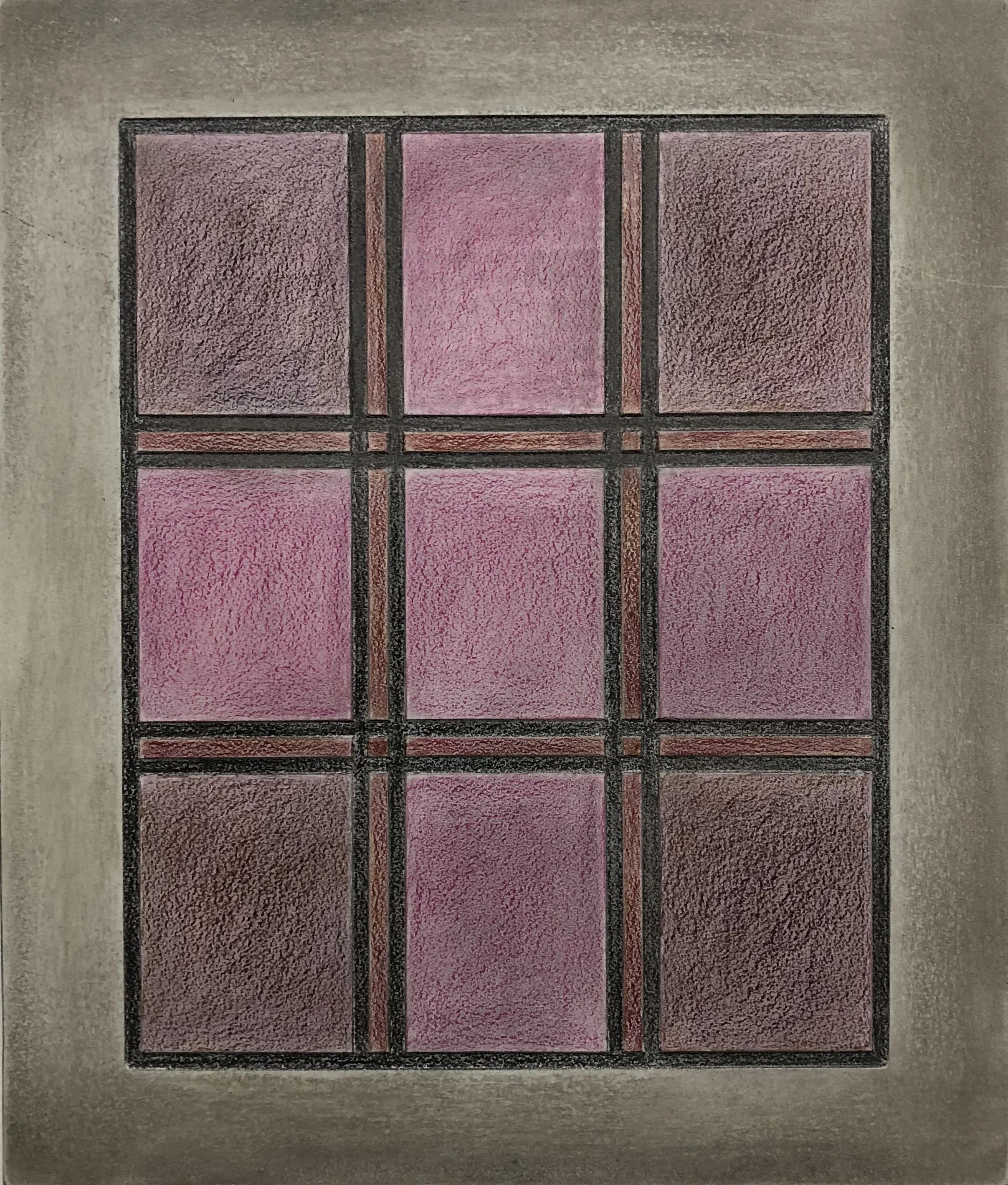 Ben Gallagher Stained (Church Work) 2018 coloured pencil, graphite, charcoal and lime on steel and hardwood 16.5 x 14 x 4.5cm $1500.00