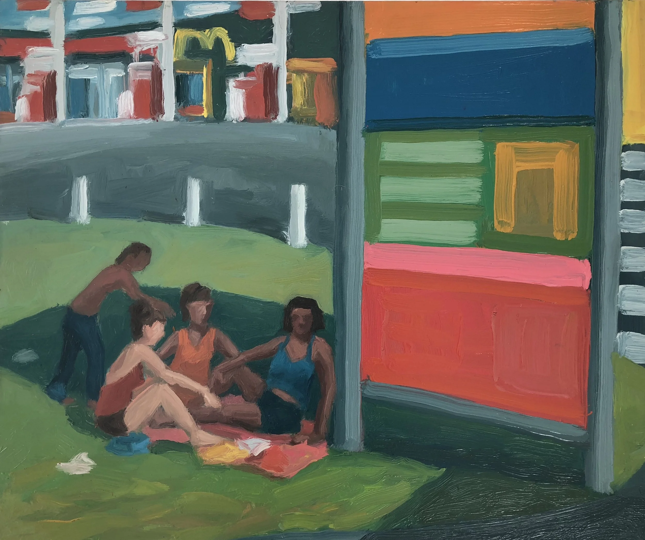 Peter Lankas Hot luncheon 2017 oil on board 50 x 60cm $800.00
