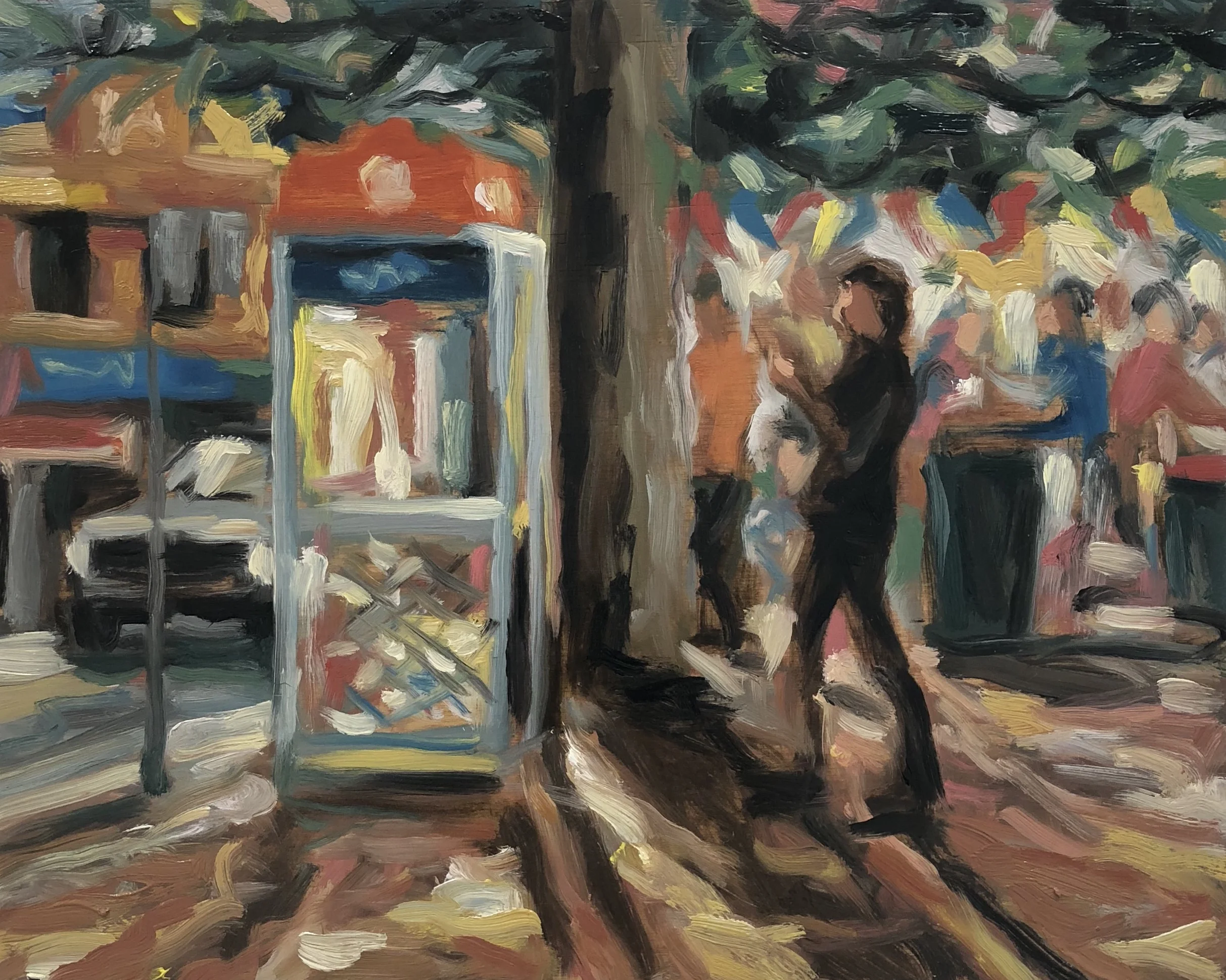 Peter Lankas Arvo texting 2018 oil on board 40 x 50cm $750.00