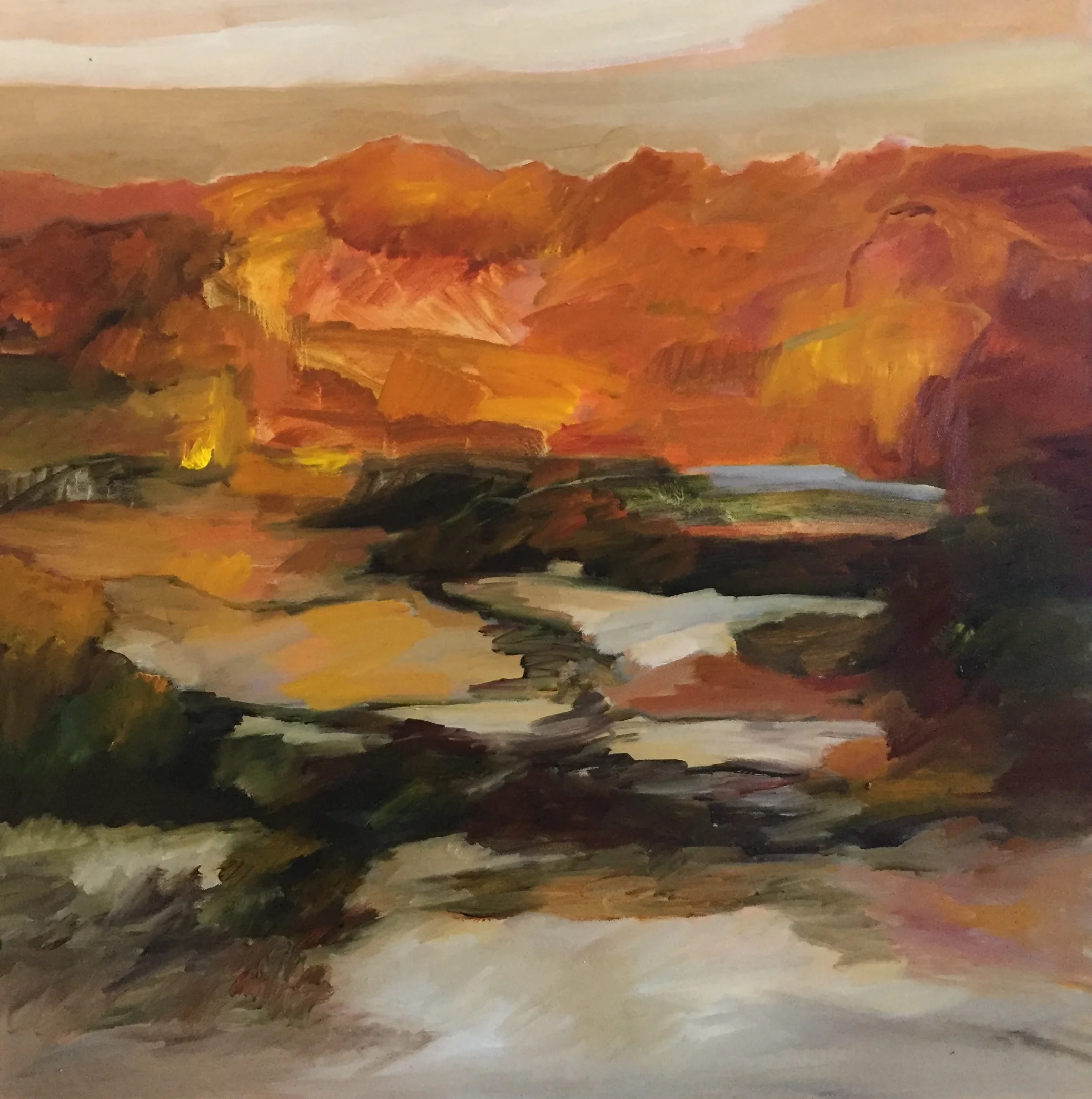 Lydia Miller Afternoon sun 2017 oil on canvas 76 x 76cm
