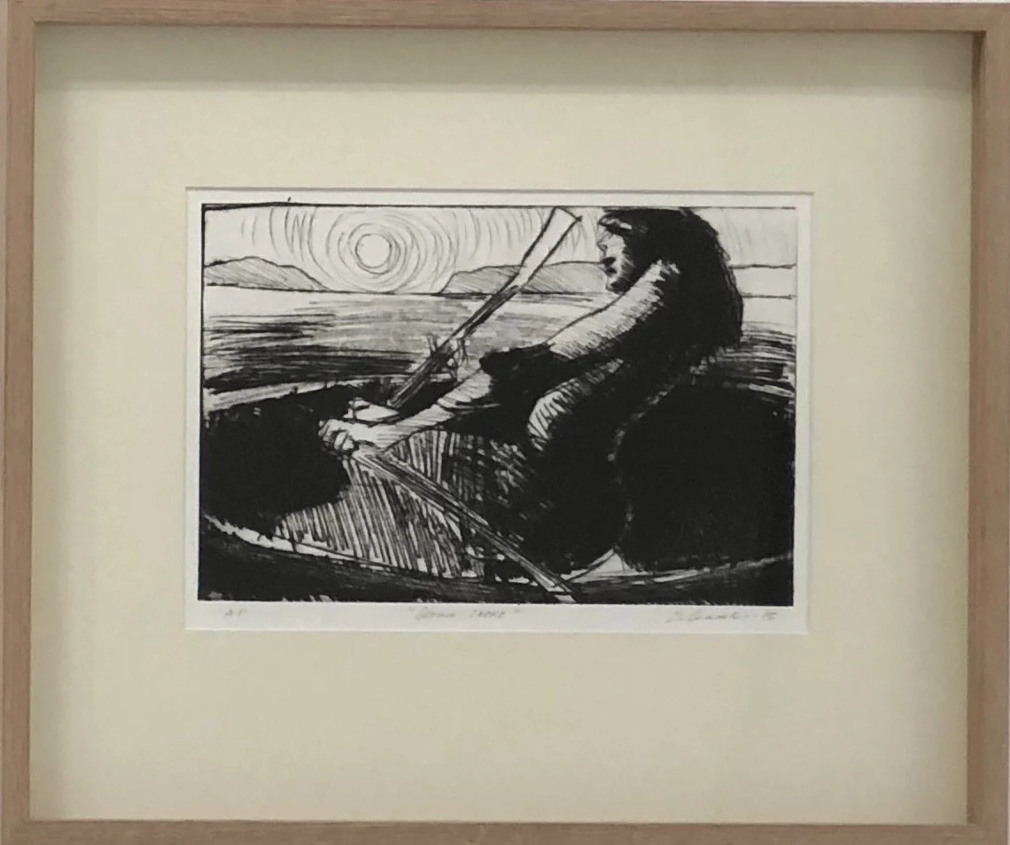 Getting there 2018 drypoint etching artist proof 42 x 50cm framed $650.00 for purchase enquiries please contact info@gallery139.com.au or 0434 886 450