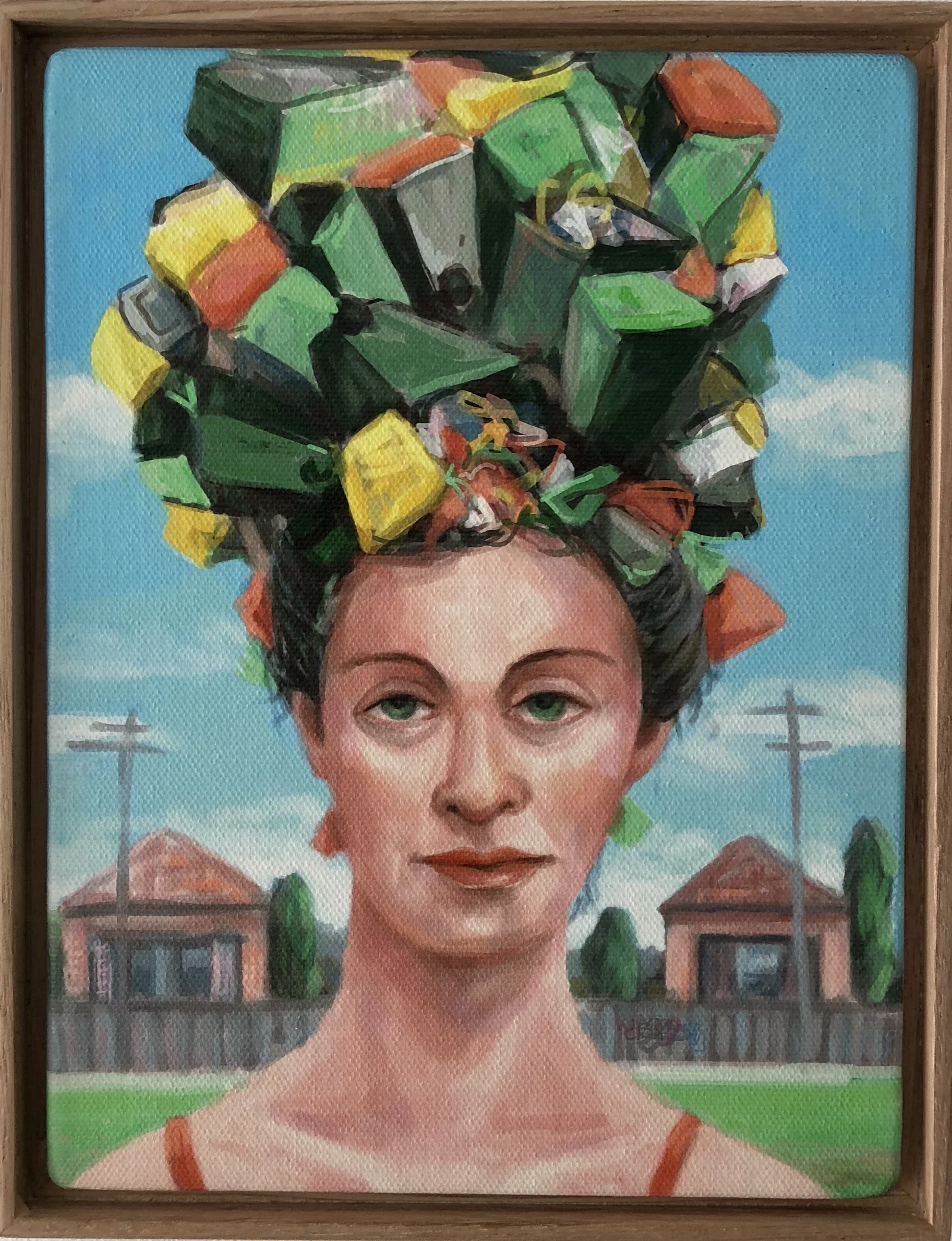 Peter Lankas Bin day hair 2018 ipad drawing, archival print on canvas 23.5 x 18cm framed Artist Proof + edition of 10 $285.00 each (AP + 10 available) edition includes framing