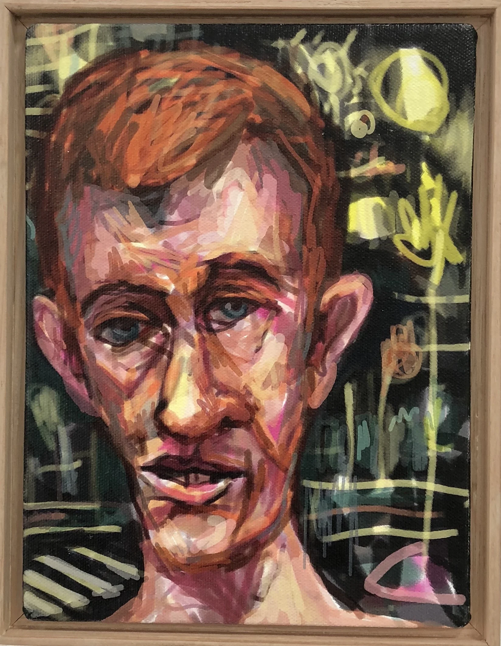 Peter Lankas Scraped Ronnie 2018 ipad drawing, archival print on canvas 23.5 x 18cm framed Artist Proof + edition of 10 $285.00 each (AP + 10 available) edition includes framing