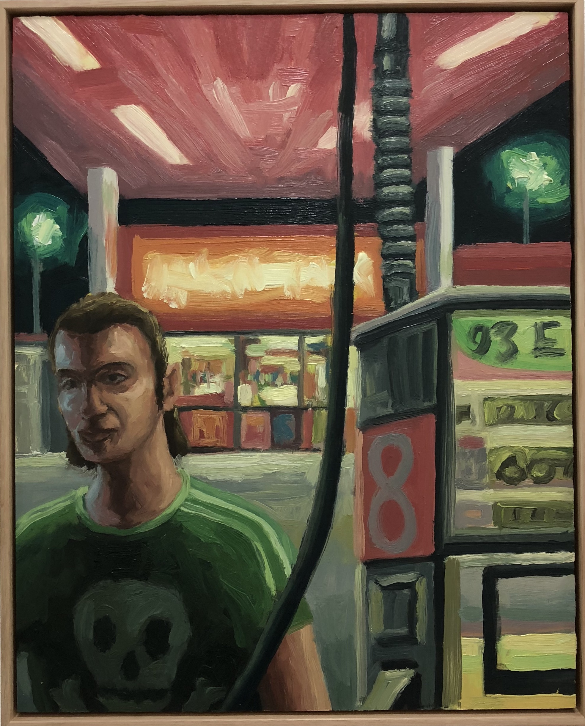 Peter Lankas Latenight pump 2018 pigment, oil, chalk, eggwhite on board 53 x 43cm inc frame $850.00