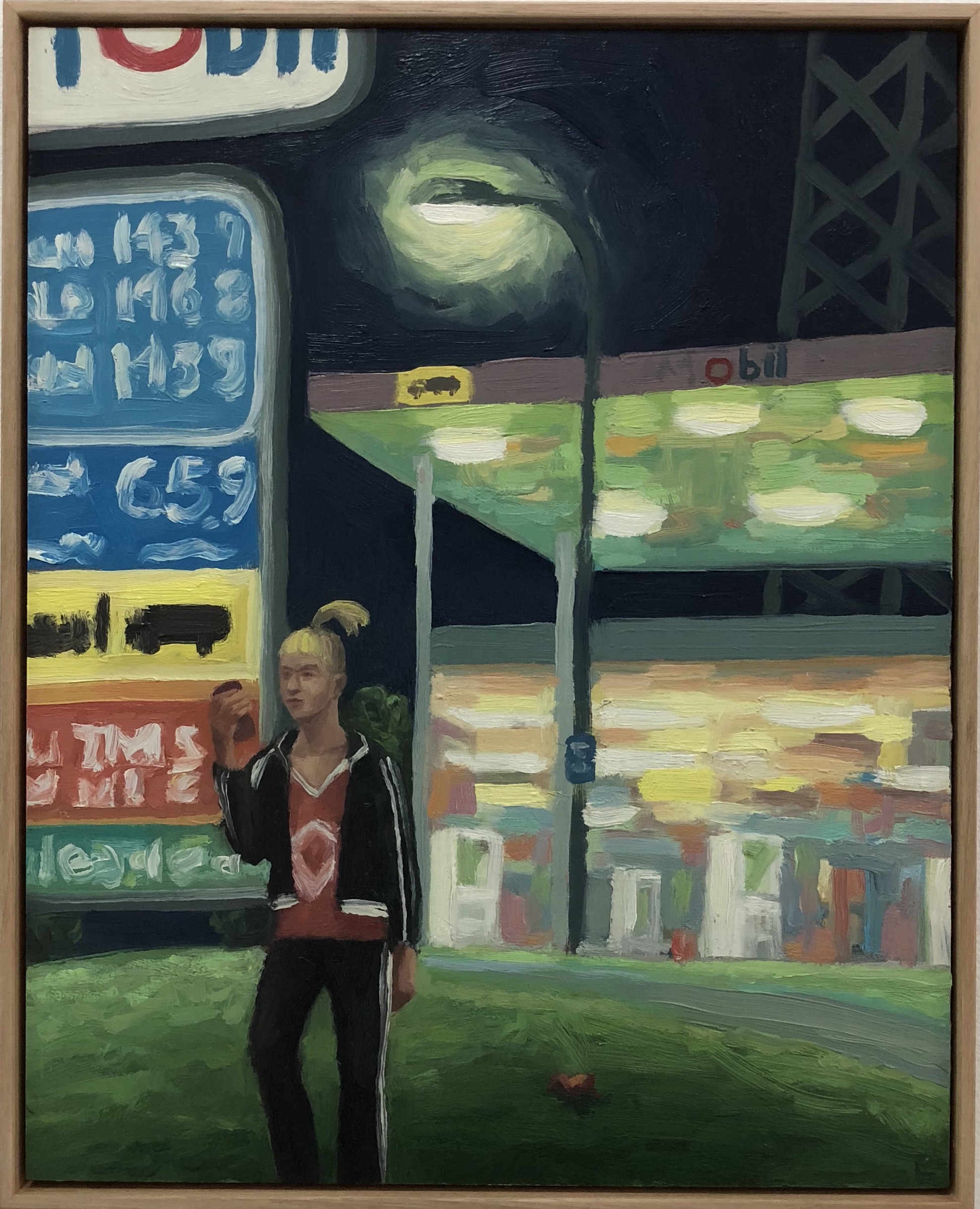 Peter Lankas Servo hook up 2018 pigment, oil, chalk, eggwhite on board 53 x 43cm inc frame $850.00