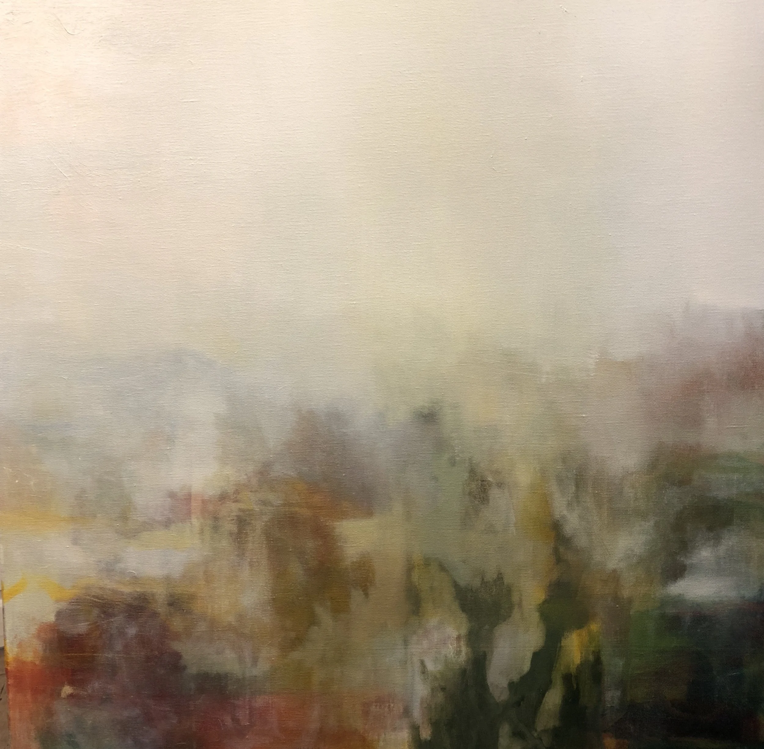 Dan Nelson Smoke and morning 2018 oil on canvas 76 x76cm $1300.00