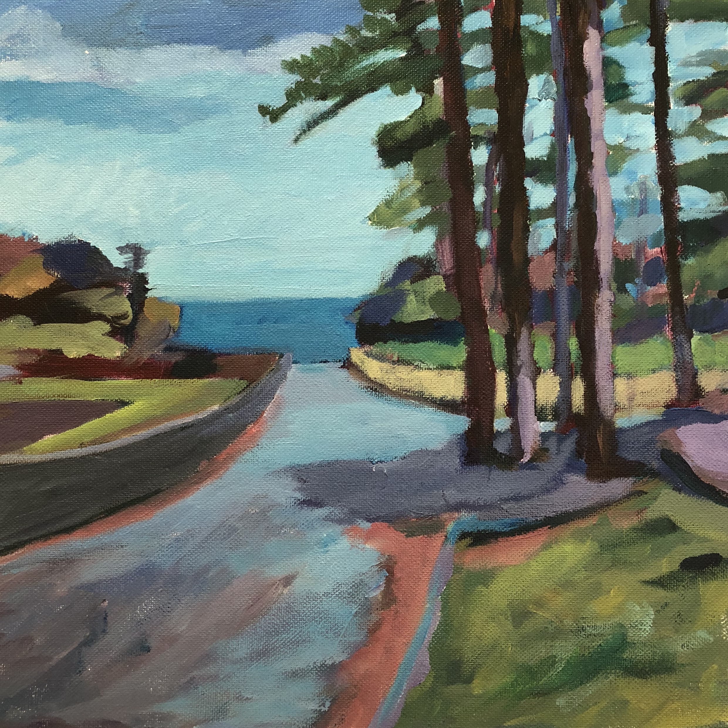Andrew Finnie The Road Through Edward’s Park 2017 acrylic on canvas 30 x 30cm $450.00