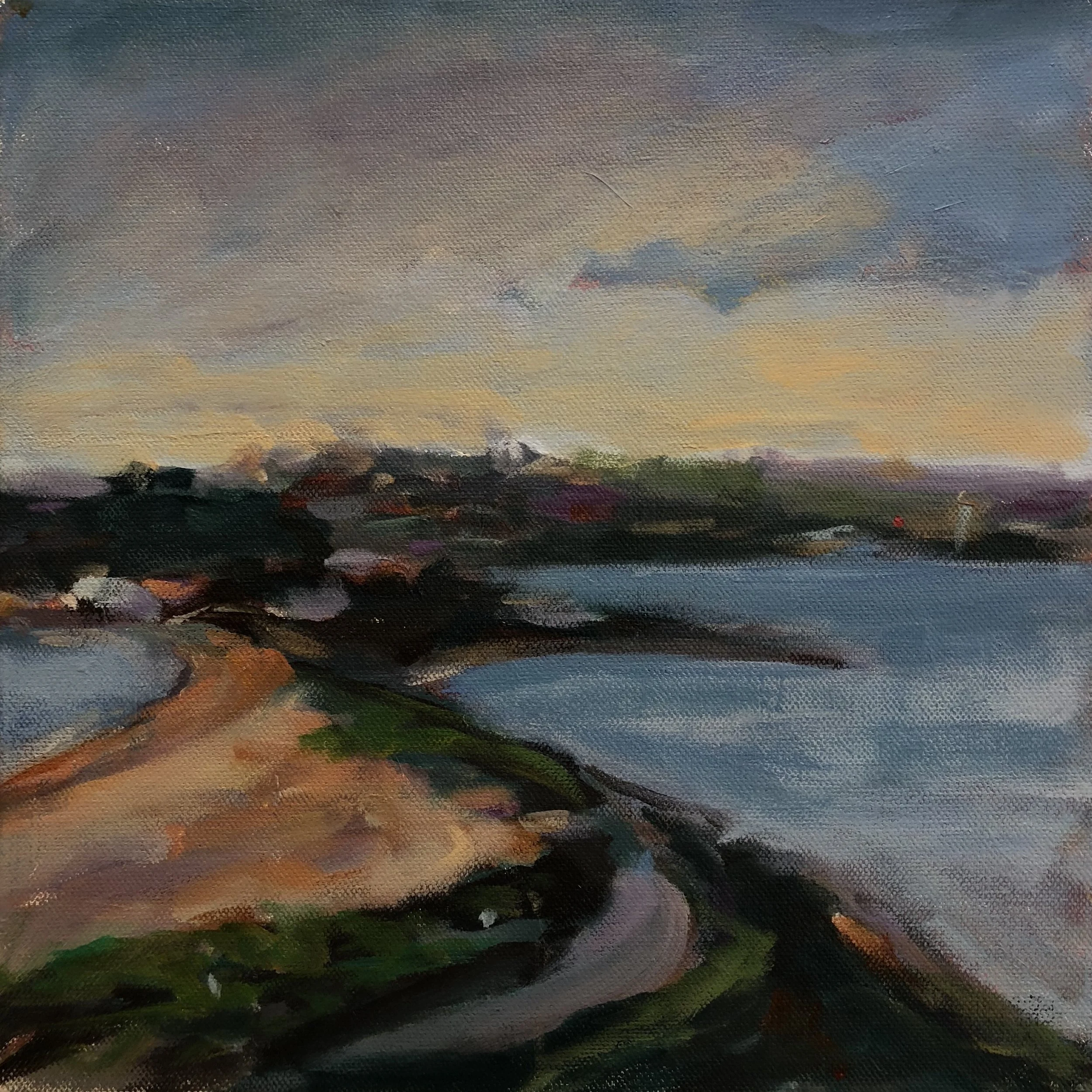 Andrew Finnie View From The Peninsula 2017 acrylic on canvas 30 x 30cm $450.00