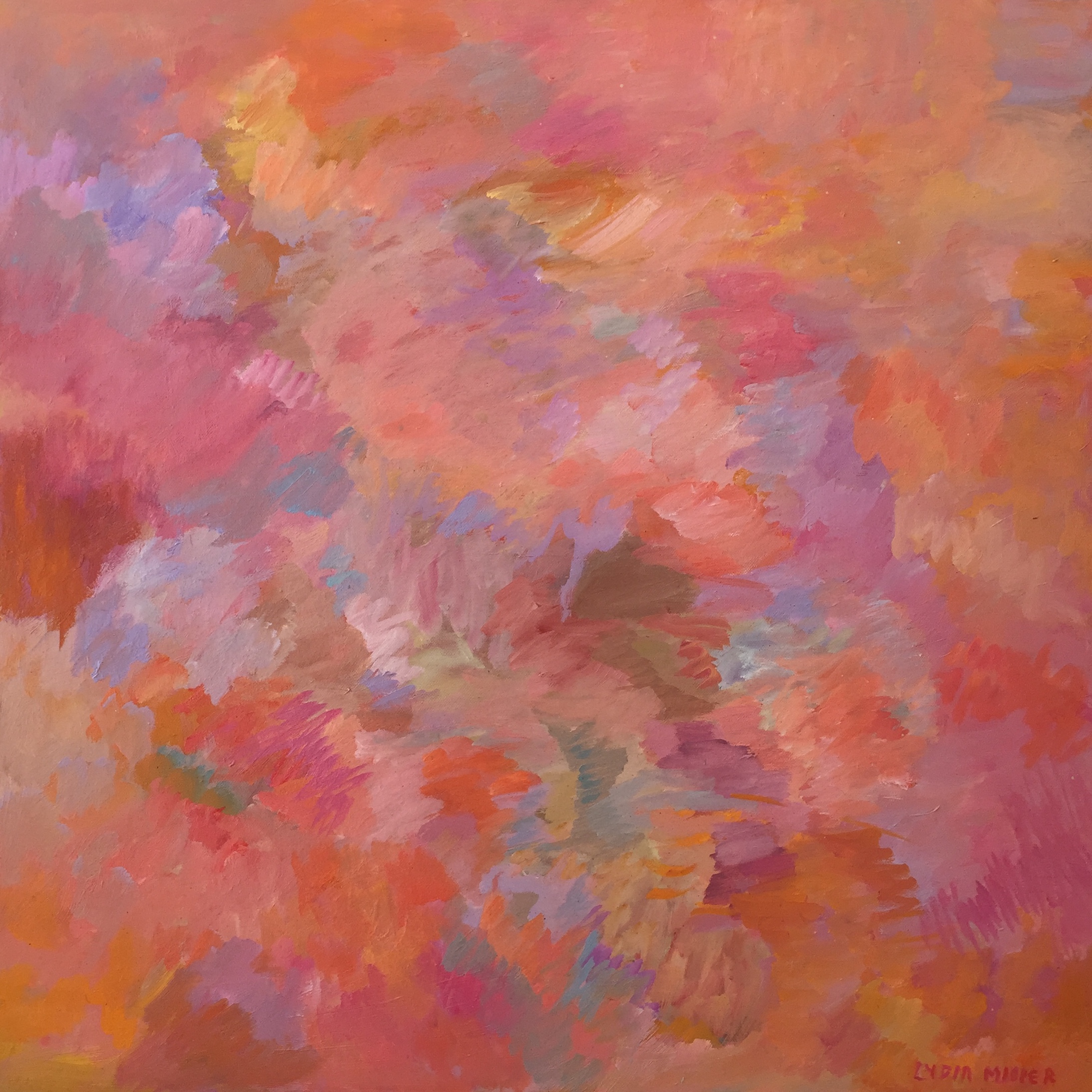 Lydia Miller Summer Haze I 2018 oil on canvas 76 x 76cm $1200.00