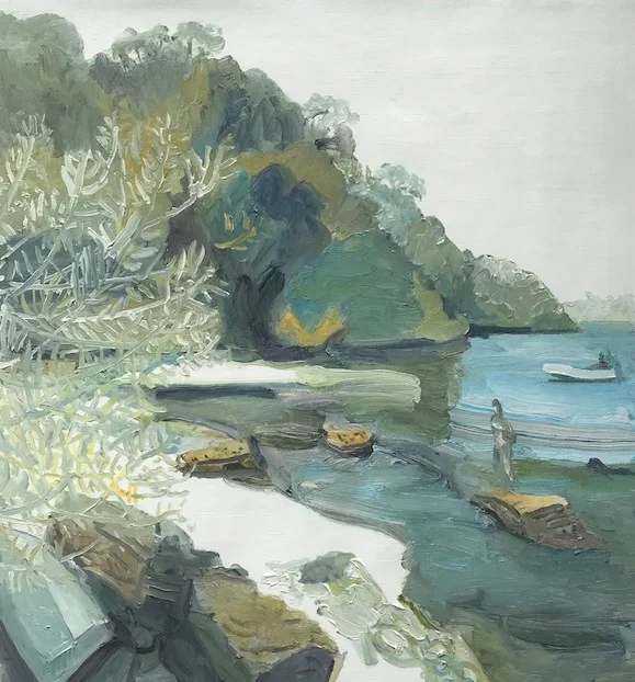 Paul Maher Sirius Cove - cooee Curlew Camp 2019 oil on canvas 67 x 61cm $750.00