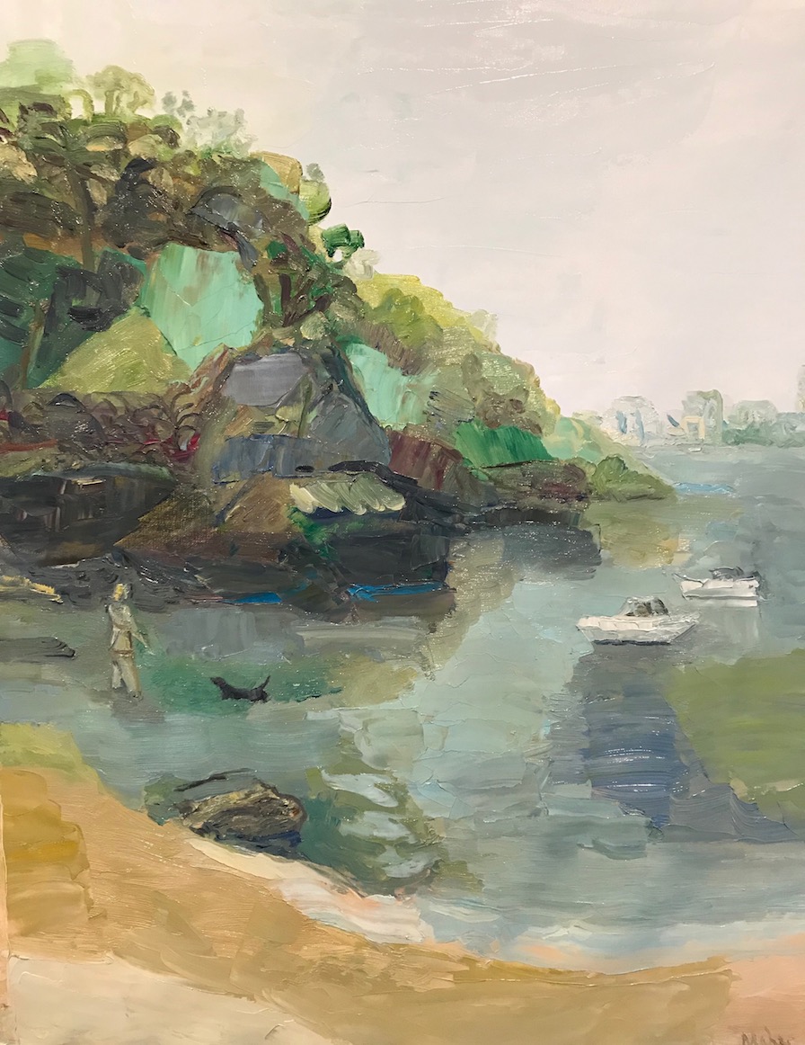 Paul Maher Sirius Cove – blue lagoon 2019 oil on canvas 87 x 68cm framed SOLD