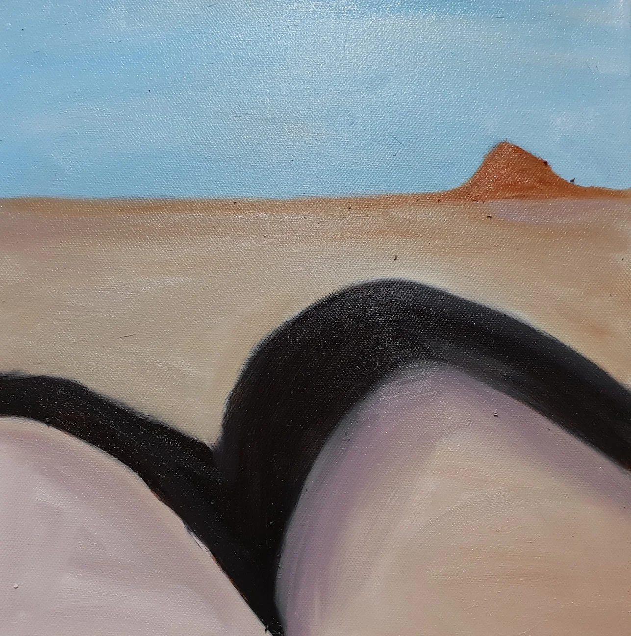 Malcolm Sands Wollemi Peaks (a quickie before work) oil on canvas 33 x 33cm framed $300.00