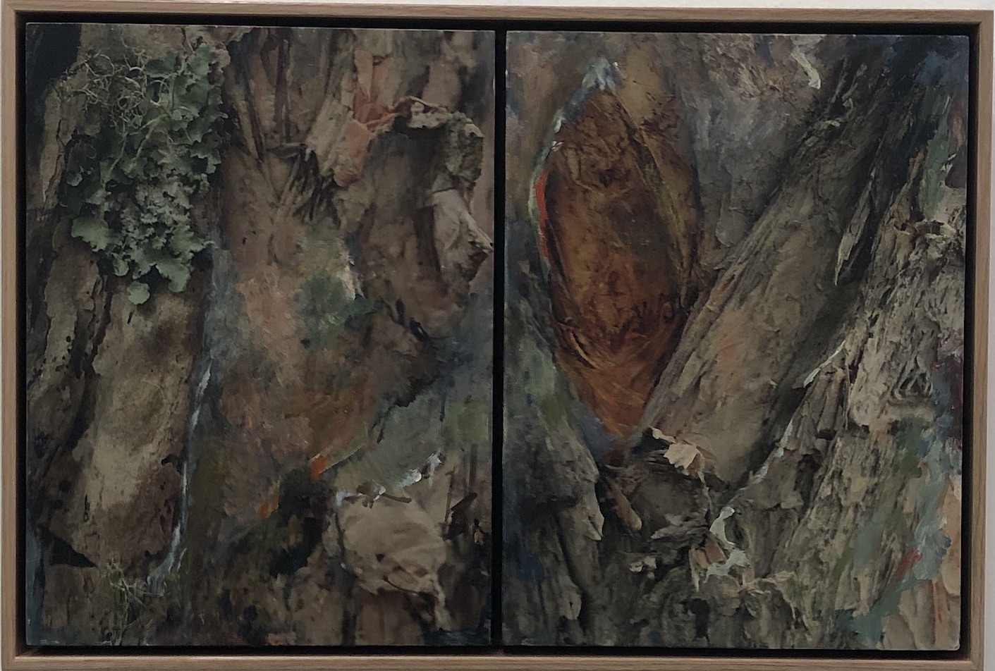Helene Leane Forest (moss) 2019 mixed media 33 x50cm frame $400.00