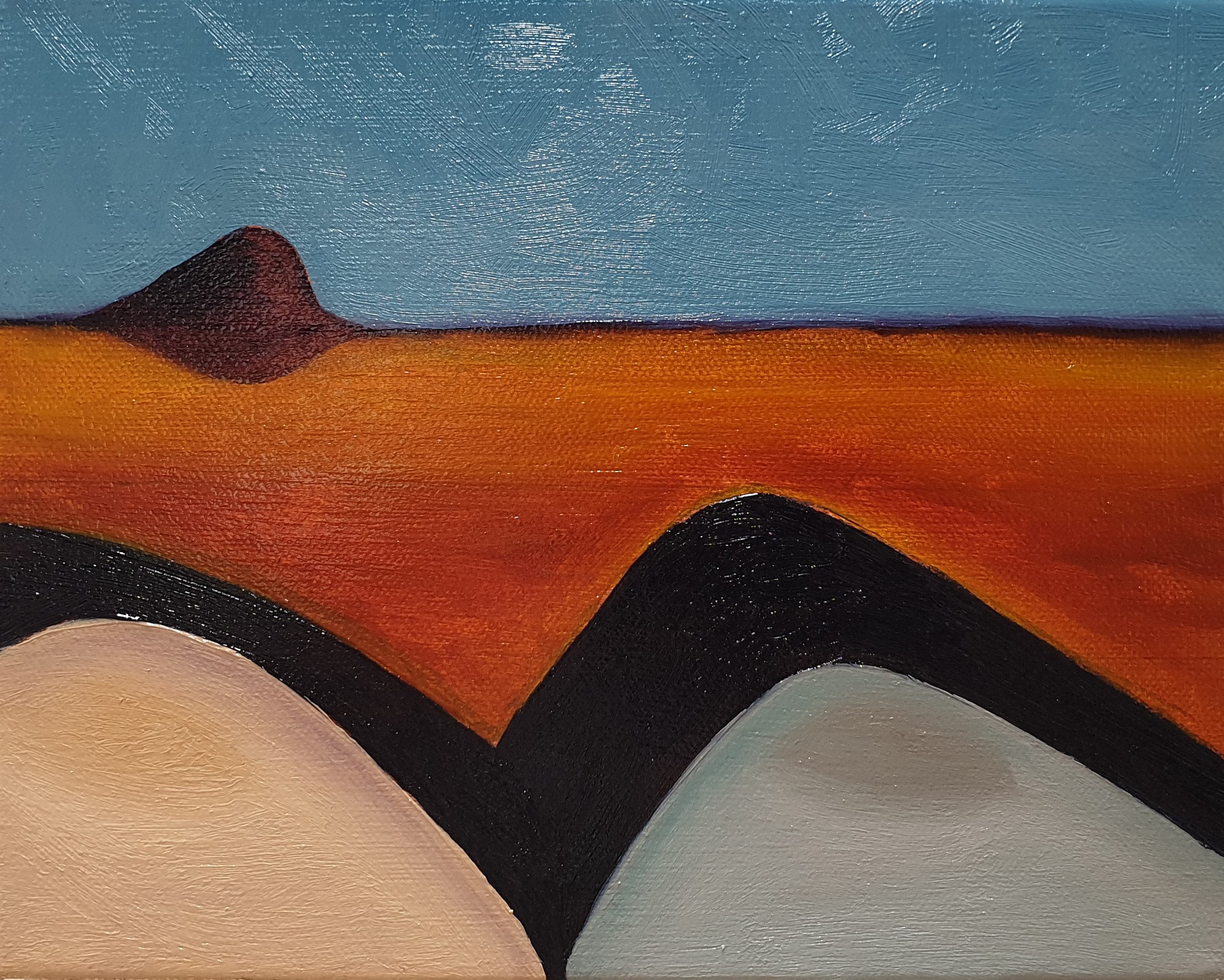 19. Malcolm Sands Wollemi Peaks 2019 oil on canvas 22.5 x 28cm framed $280.00