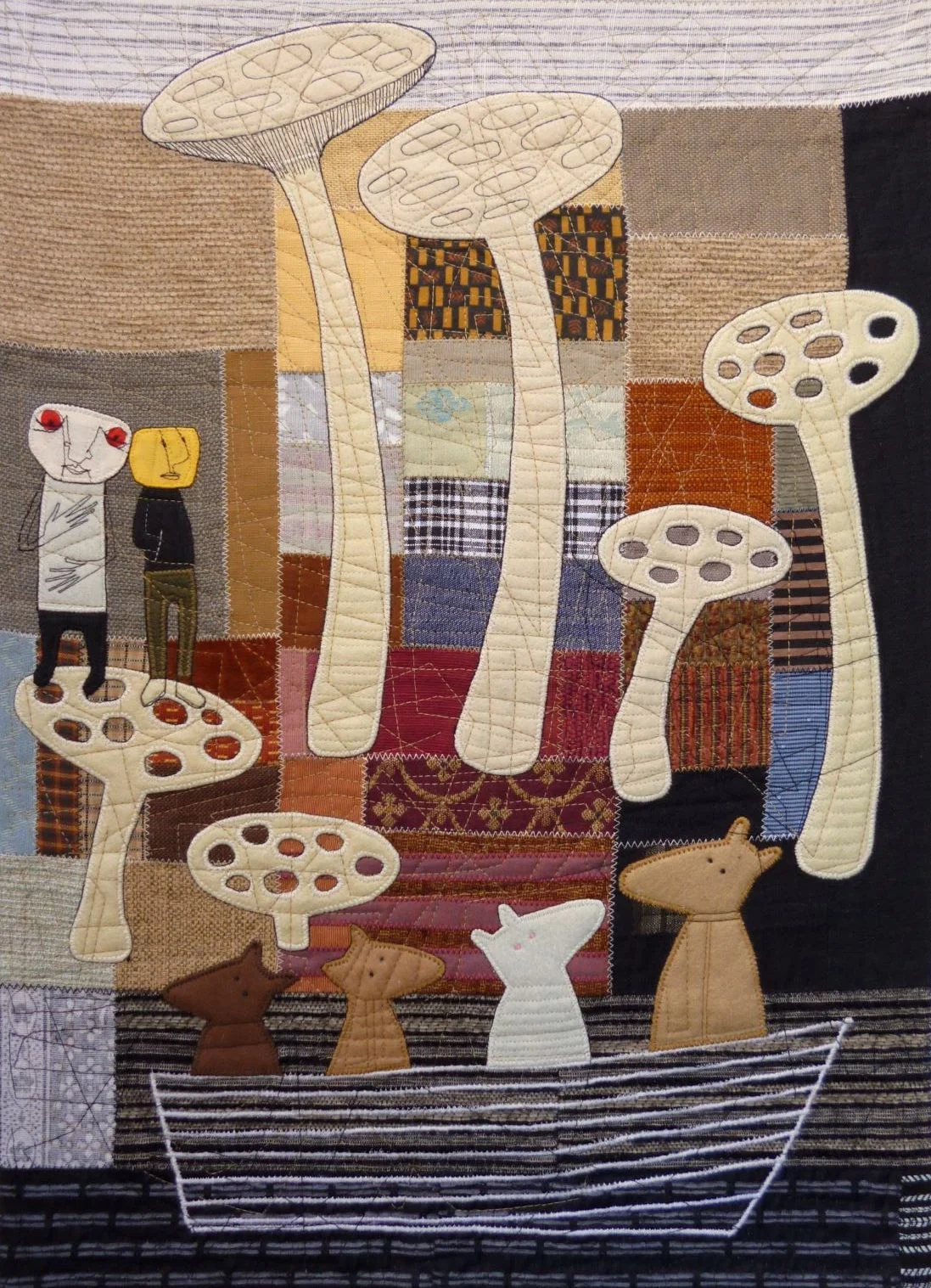 Olivia Parsonage Them ones what squeak 2019 fabric illustration on paper 61 x 44cm (image) 76 x56cm (paper)