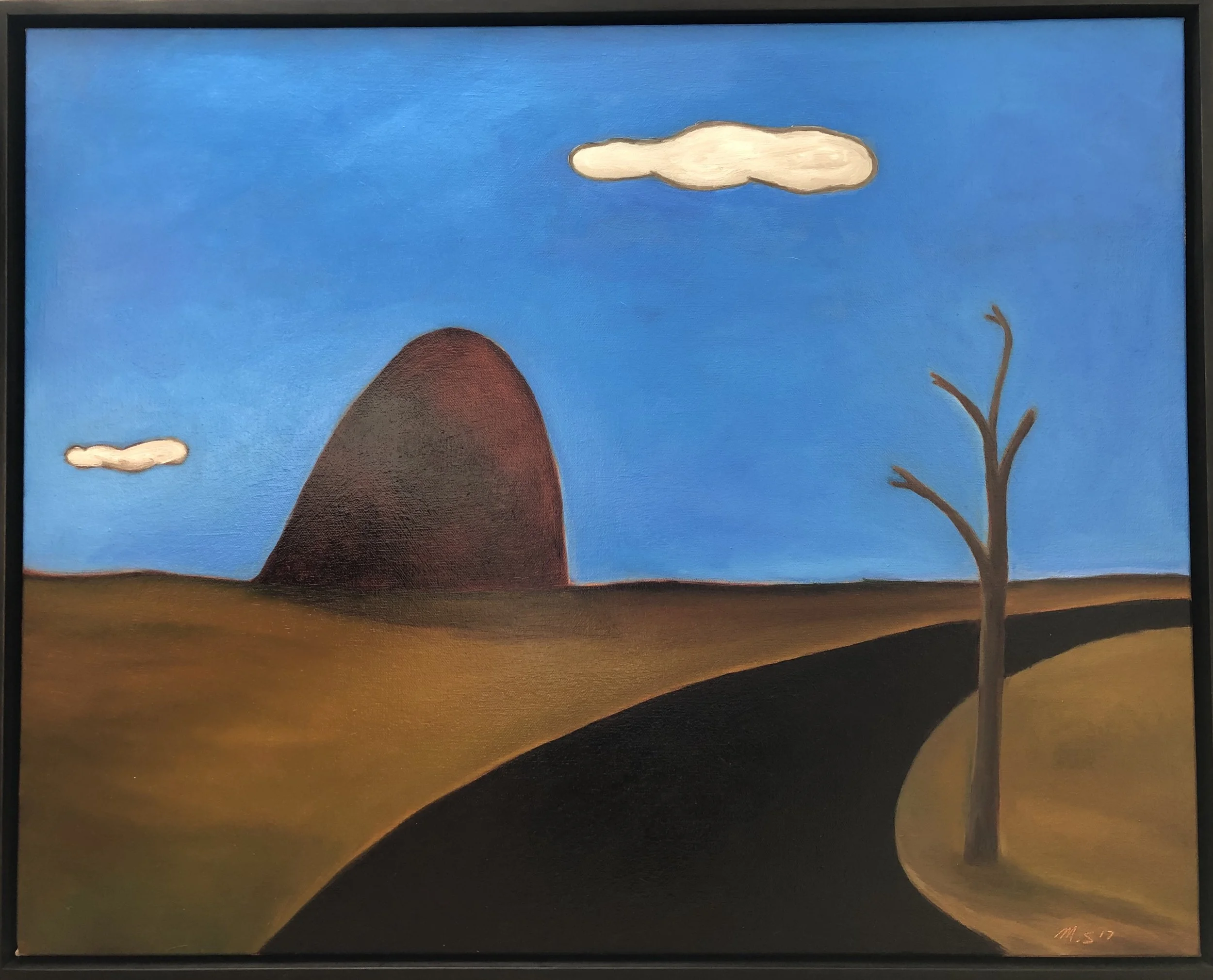 Malcolm Sands Wollembi Landform Rylstone 2017 oil on canvas 65x80cm framed $1200.00