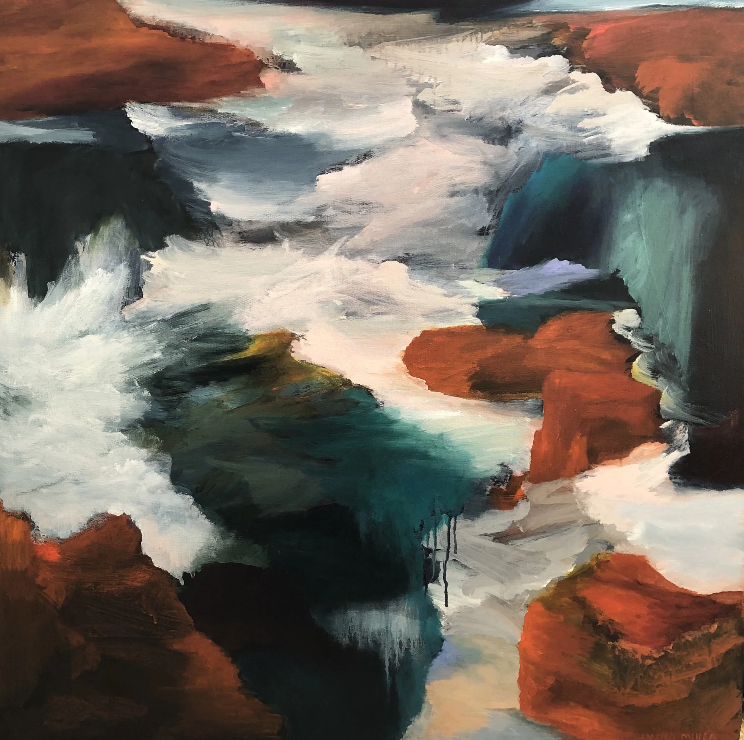 Lydia Miller Turning Tide oil on canvas 91x91cm $2200.00