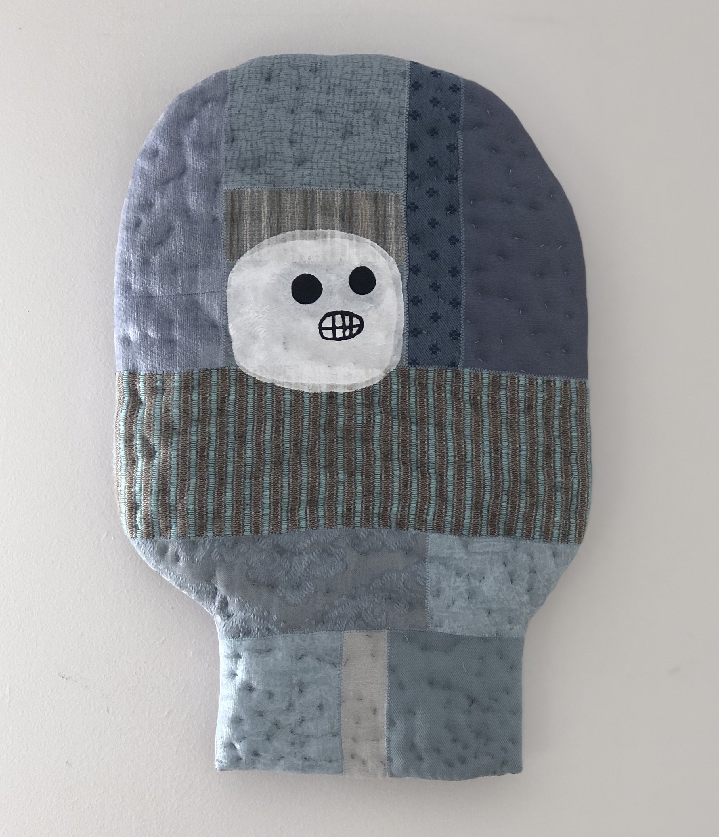 Olivia Parsonage Head (blue) soft wall sculpture $190.00
