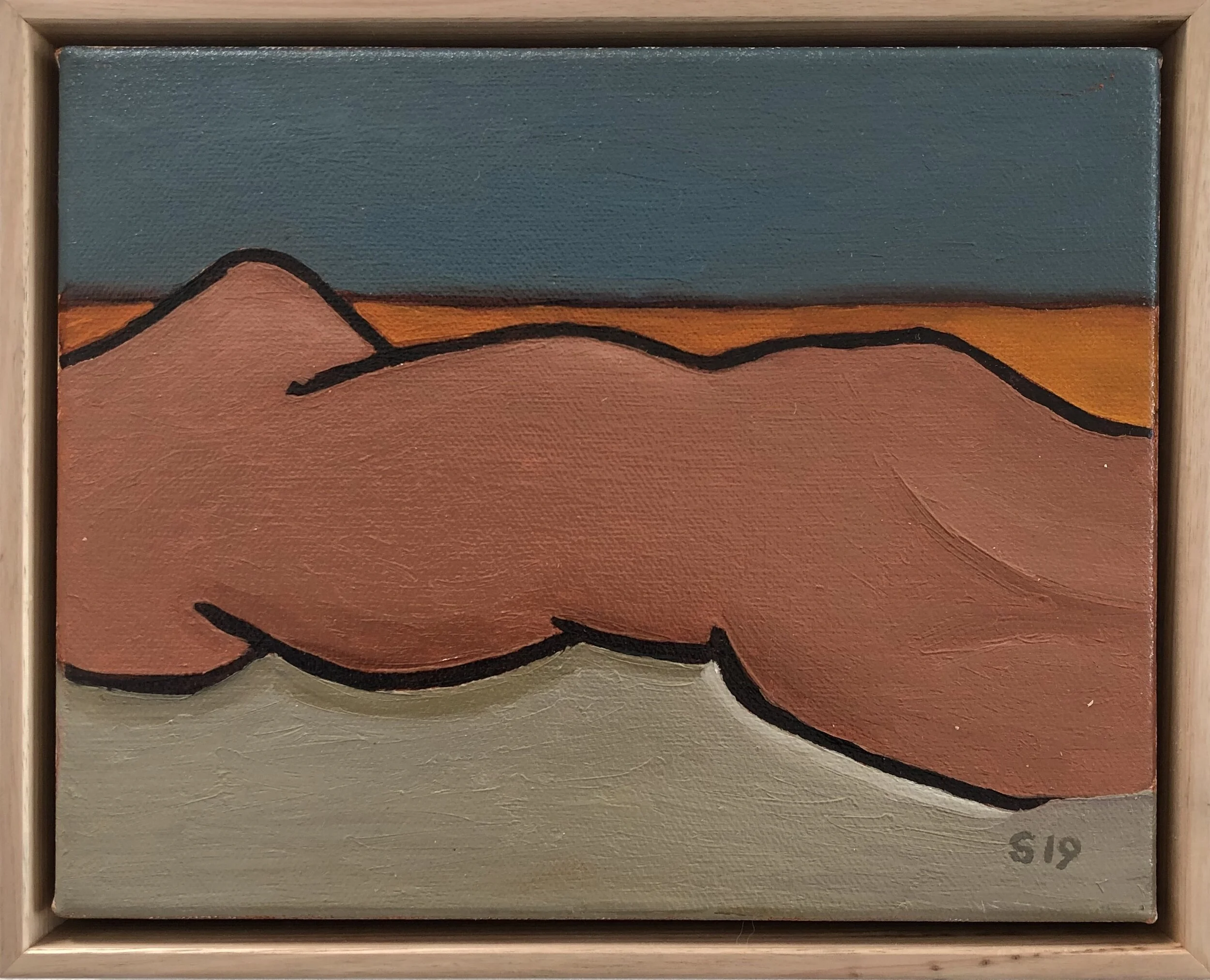 2. Malcolm Sands Metamorphosis III 2019 oil on canvas 23x28cm framed $280.00