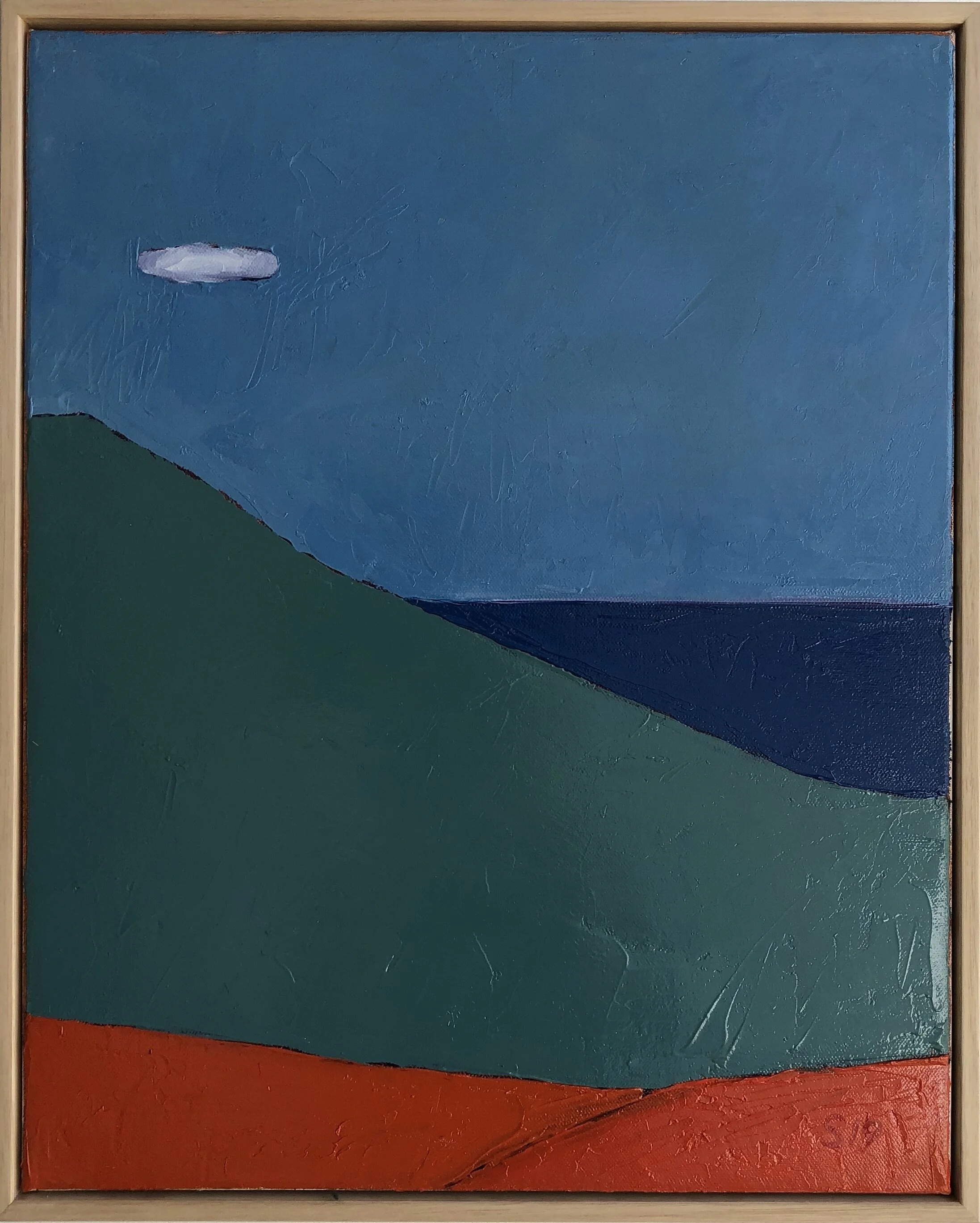 10 .Malcolm Sands Dudley Bluff II 2019 oil on canvas 53x43cm framed $550.00