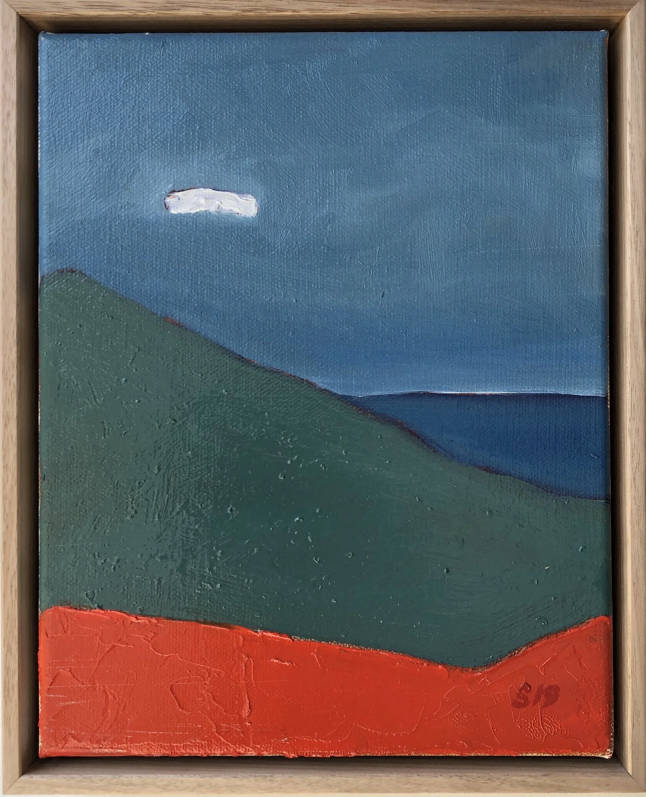 12. Malcolm Sands Dudley Bluff I 2019 oil on canvas 28x23cm framed $280.00