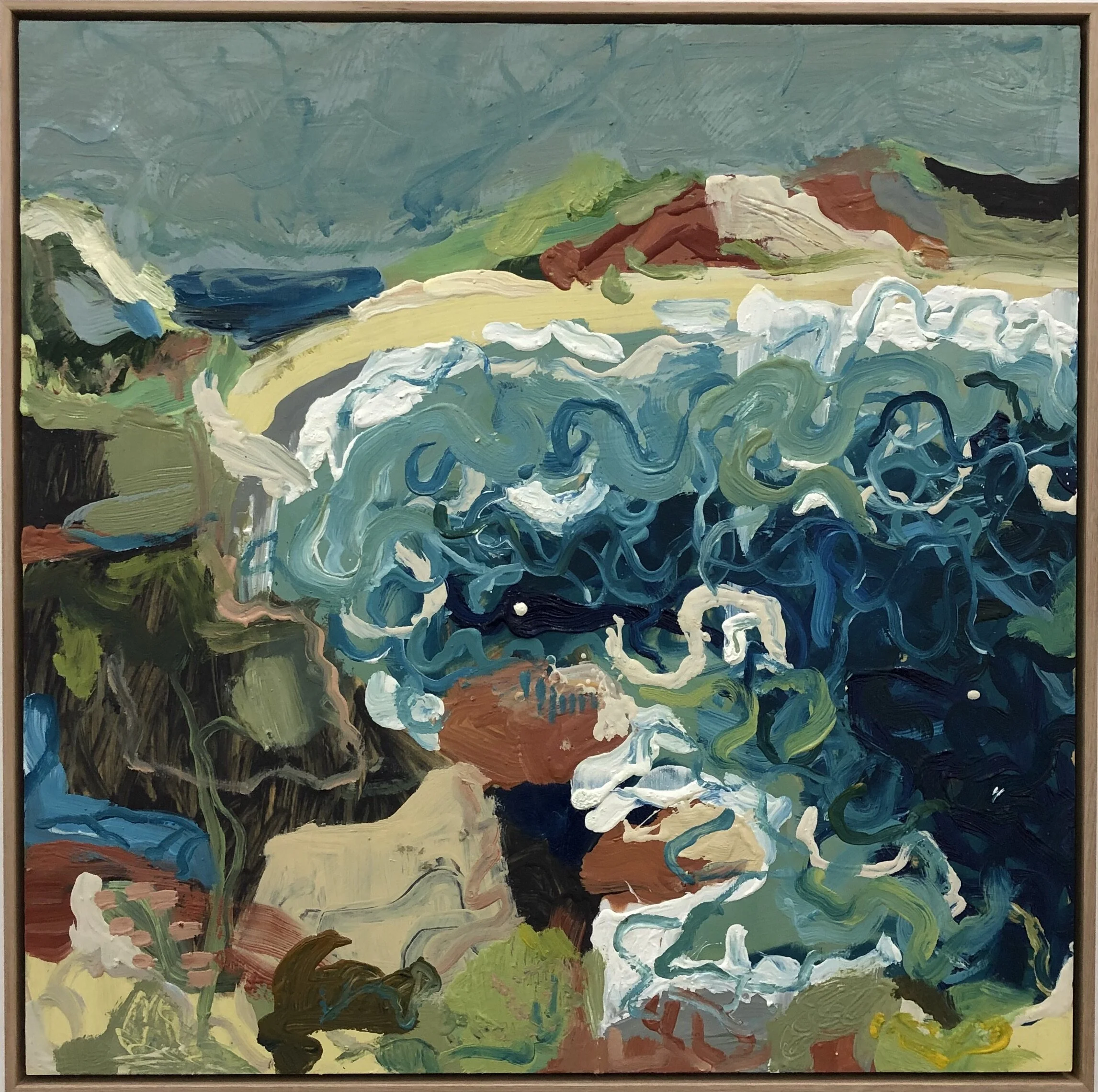 Michelle Teear Timber Beach 2019 oil on plywood 60 x 60cm $800.00 SOLD