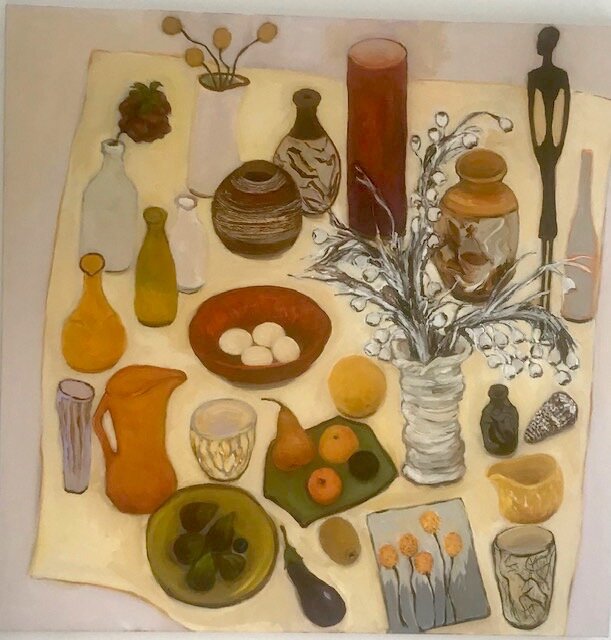 Lydia Miller Still Life with tulip painting oil on canvas 91cm x 92cm.jpg